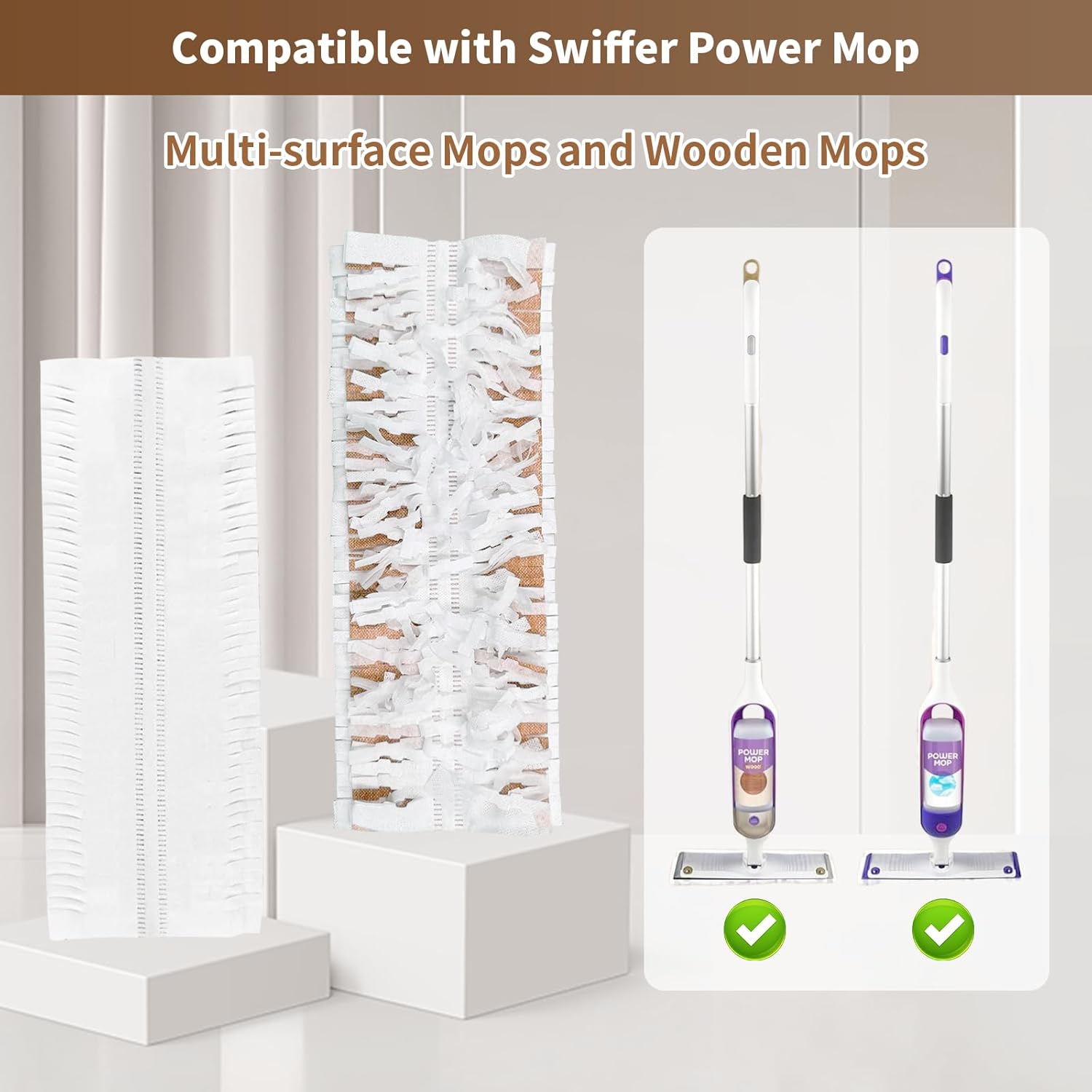 18 Pack Disposable Power Mop Pads Refills for Swiffer PowerMop