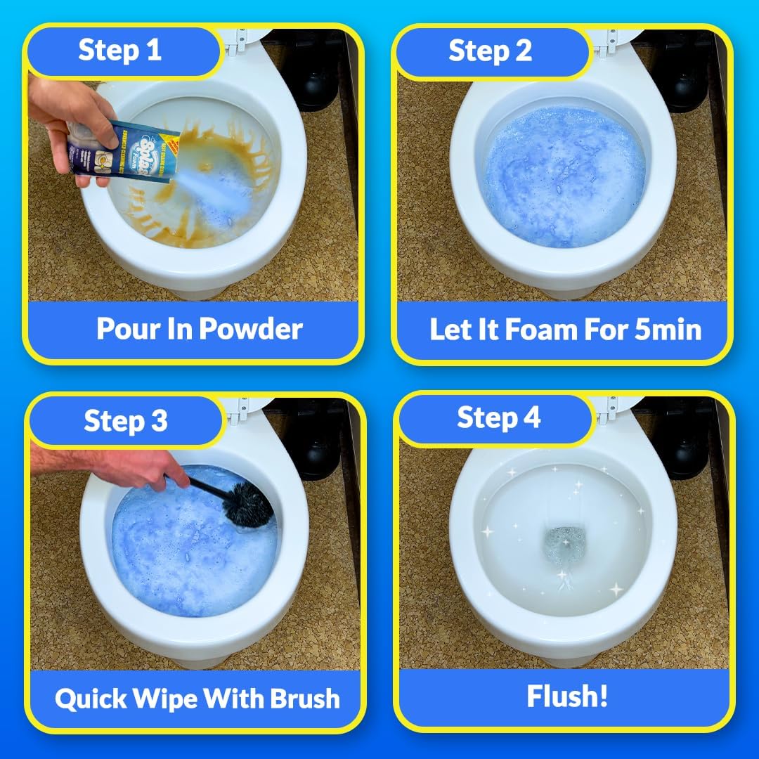 Splash Foam Toilet Cleaner Self Activating Powder