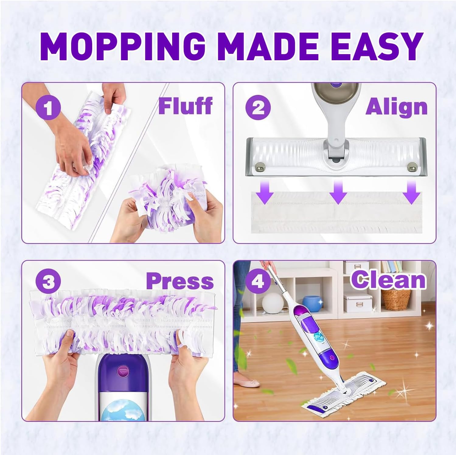 Power Mop Pads Refills - 18 Count Multi-Surface Compatible