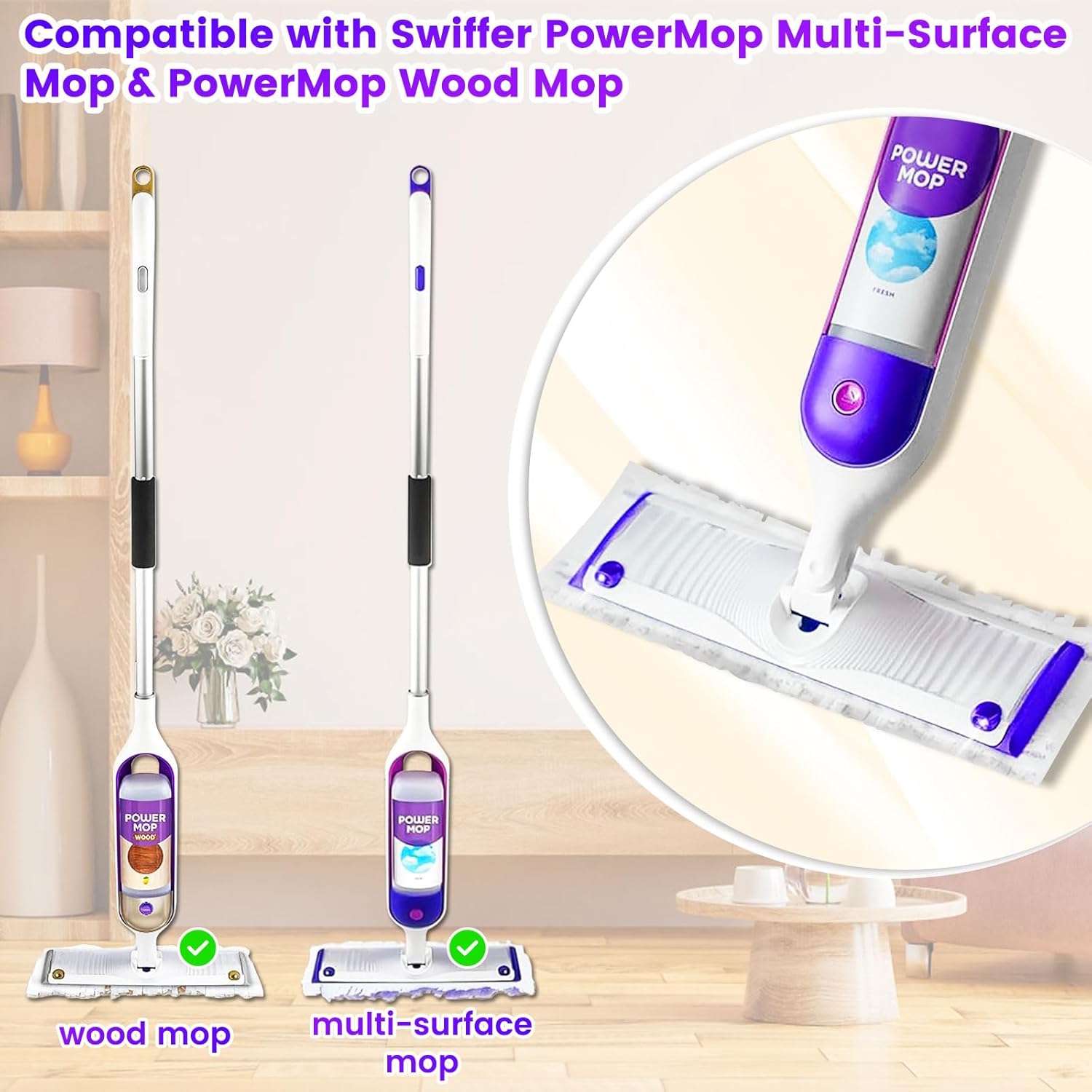 10 PCS Swiffer PowerMop Replacement Mop Pads - Multi-Surface