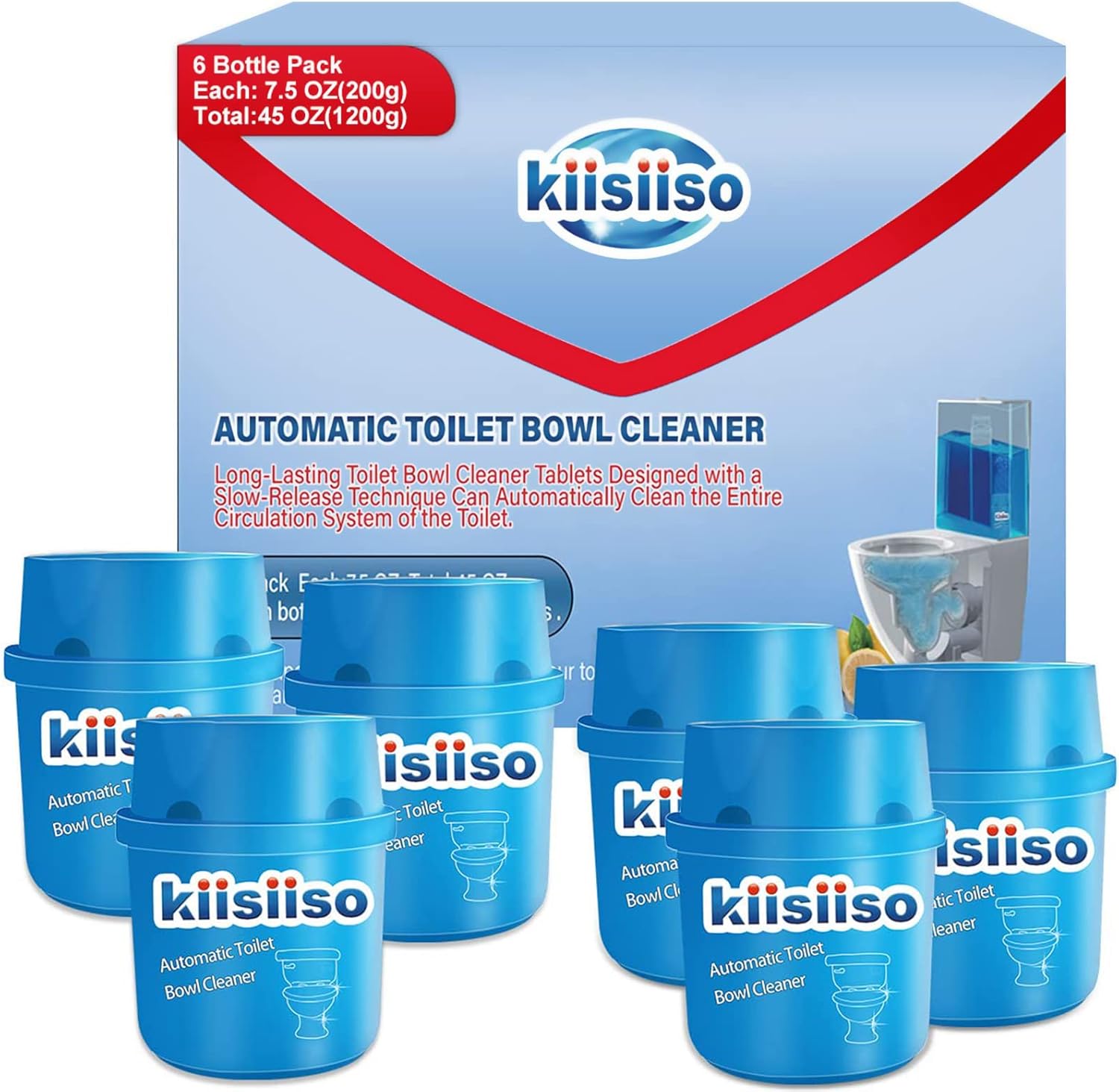 KIISIISO Toilet Cleaner Tablets in Bottle Blue