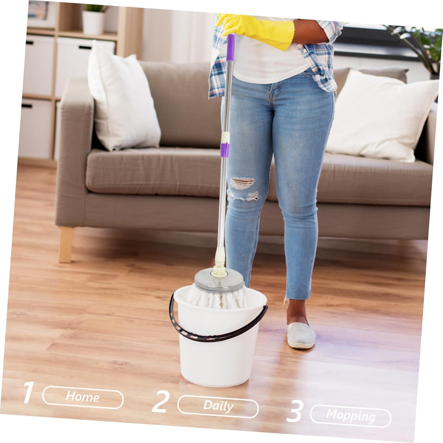 Stainless Steel Mop Handle with Rotating Mechanism