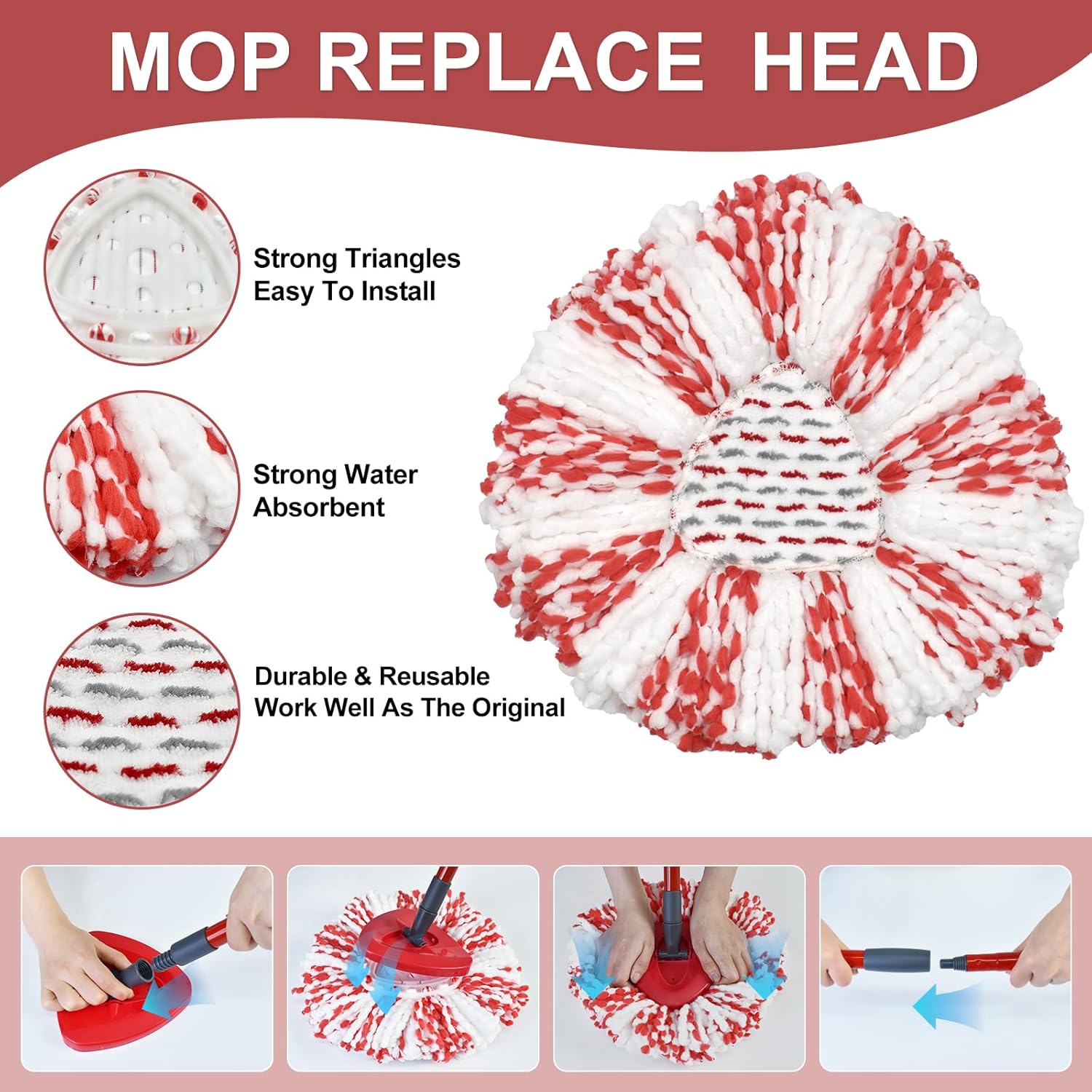 DLAIMI Spin Mop Replacement Set for O-Ceda EasyWring 1-Tank System