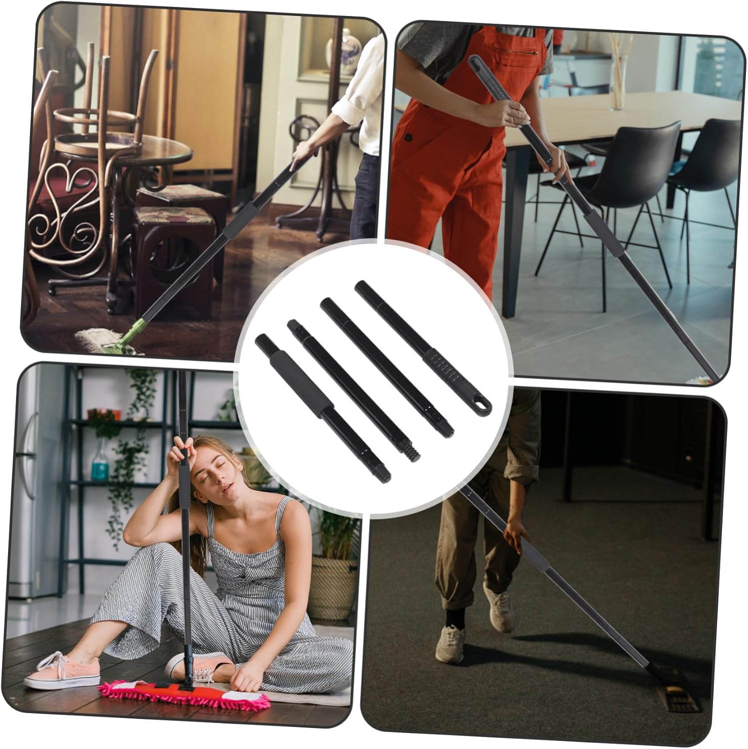 CALLARON Telescopic Mop Stick Replacement Handle for Tile and Hardwood Floors