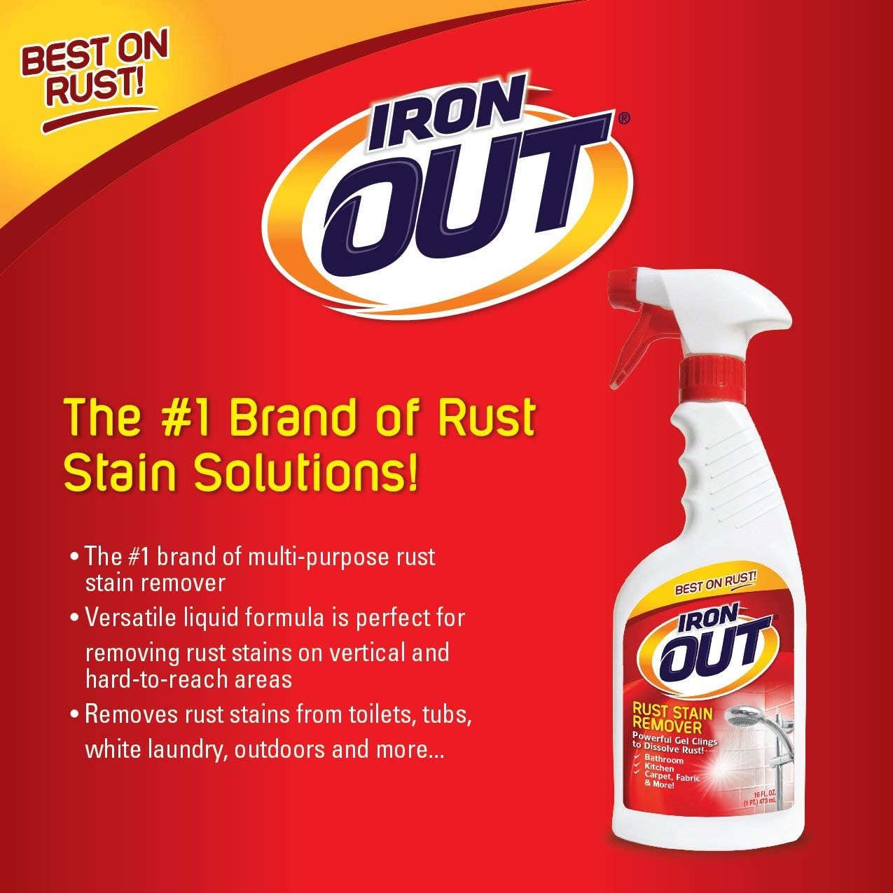 IRON OUT Rust Stain Remover Spray Gel 3-Pack