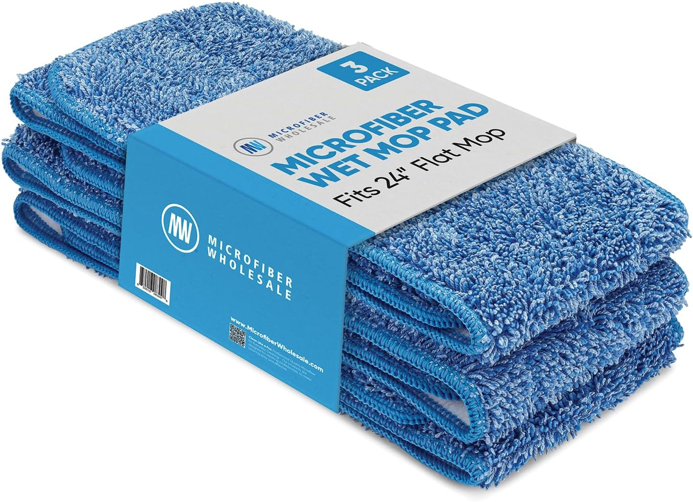 20 inch Microfiber Mop Pads 3 Pack - Durable Reusable