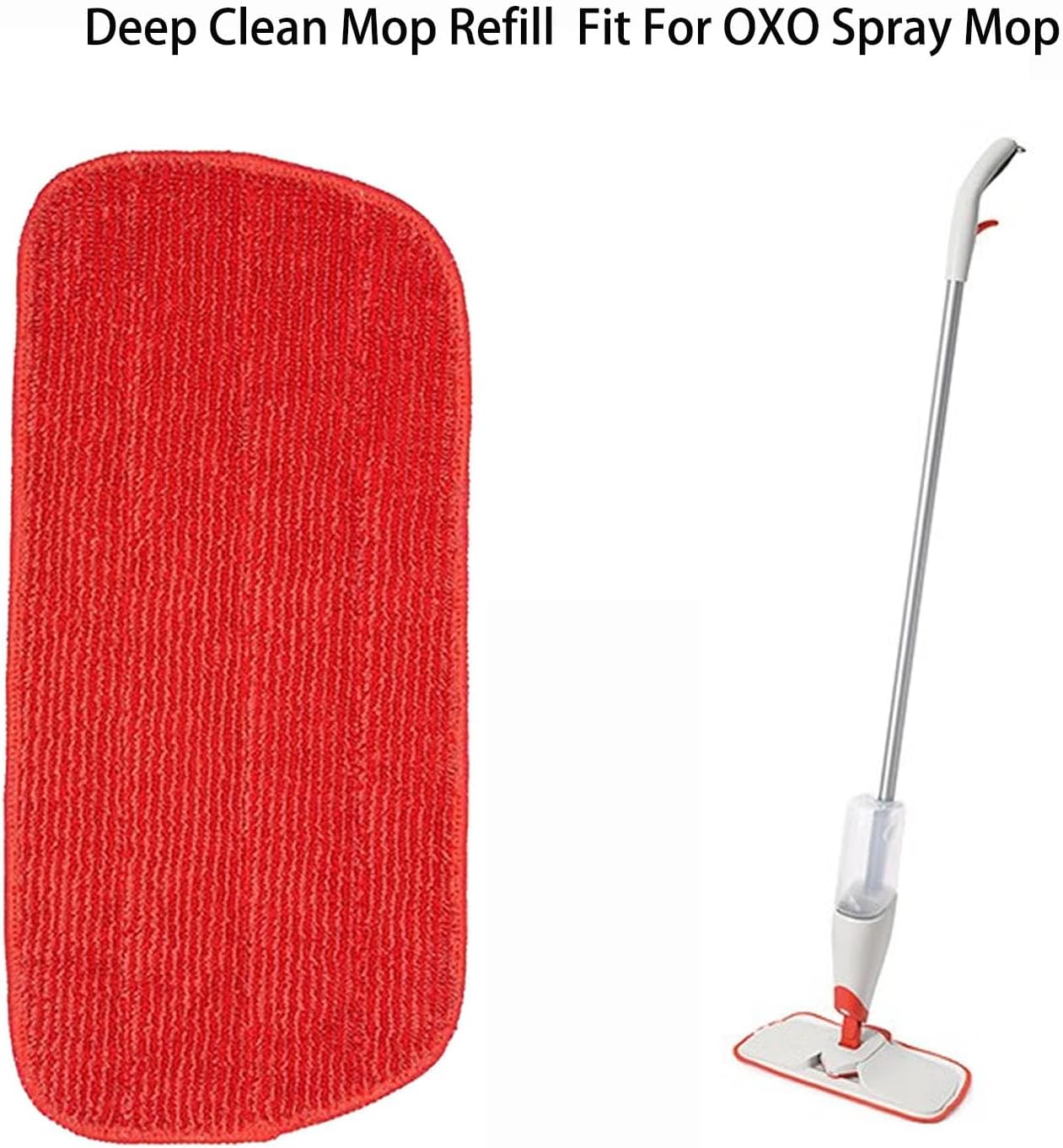 Rinakou 2 Pack Red Microfiber Mop Pads 1