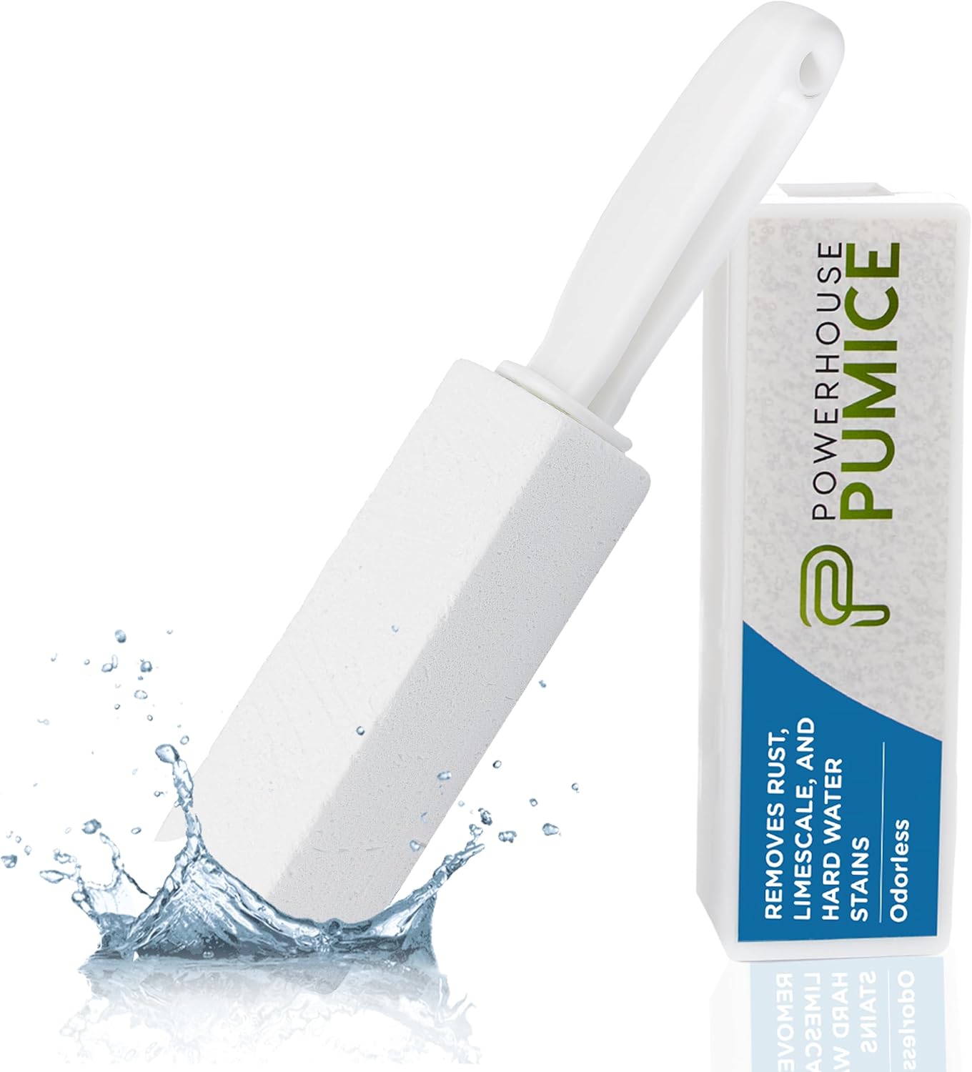 Powerstone Pumice Stone Toilet Cleaner with Handle - 1 Pack for Spotless Baths