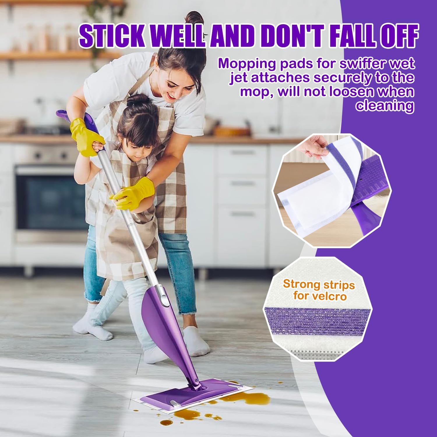 20 Count Swiffer WetJet Mop Pads Refill 4 Layers Thickened Super Absorbent