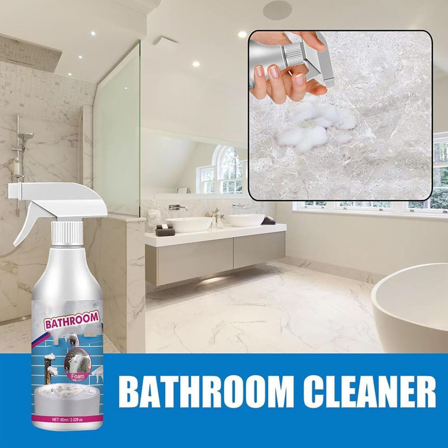 DENGWANG Bathroom Descaler Foam Cleaner 1Pcs Multipurpose