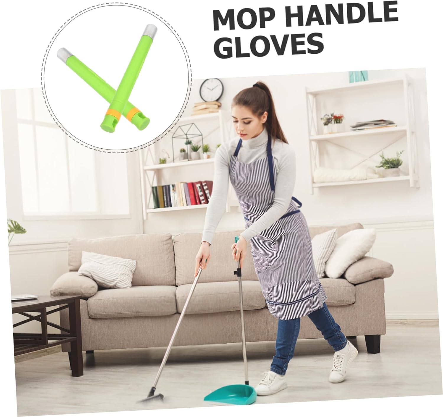 2pcs Mop Handle End Caps Grip Replacement for Broom and Dustpan