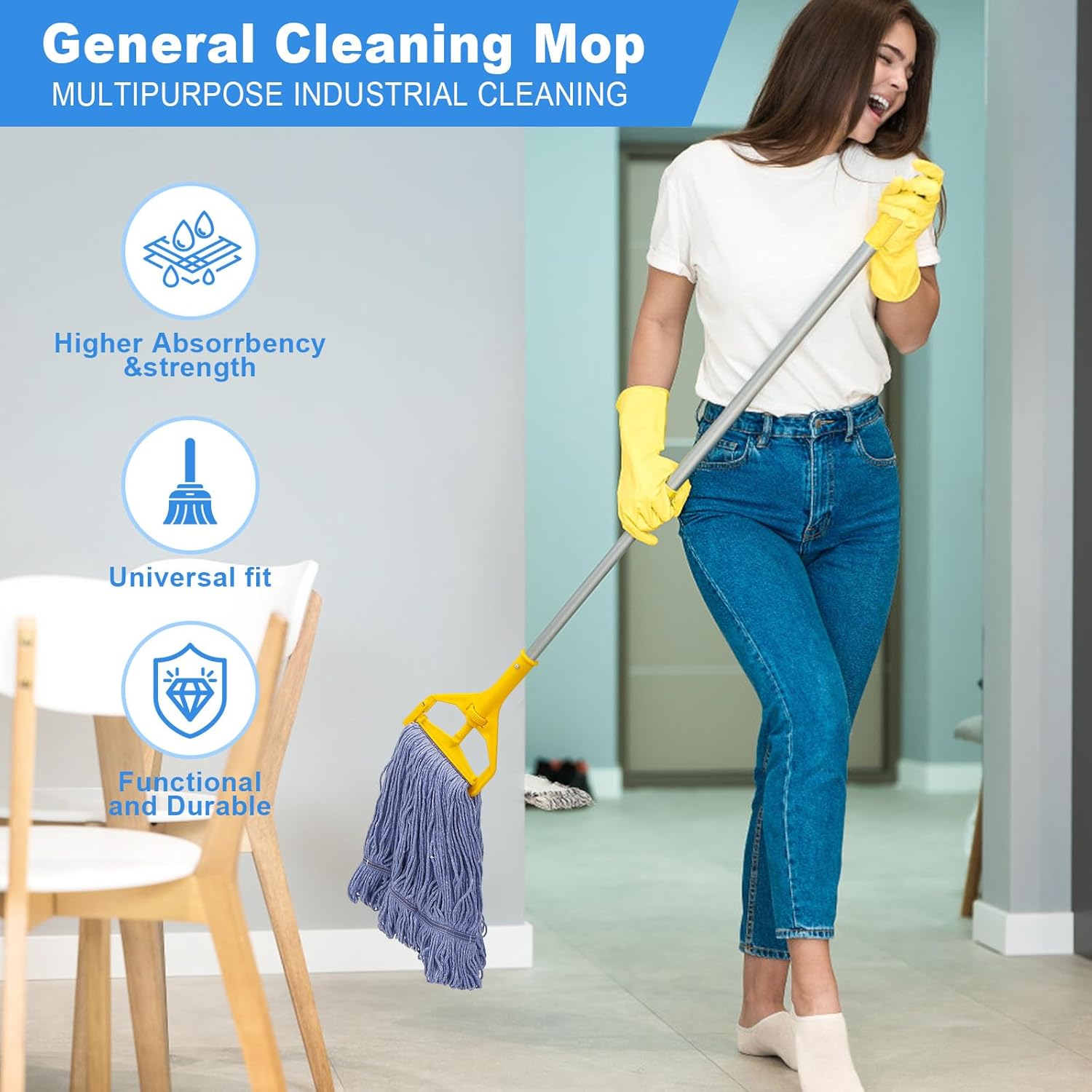 2 Pack Heavy Duty Mop Head Replacements