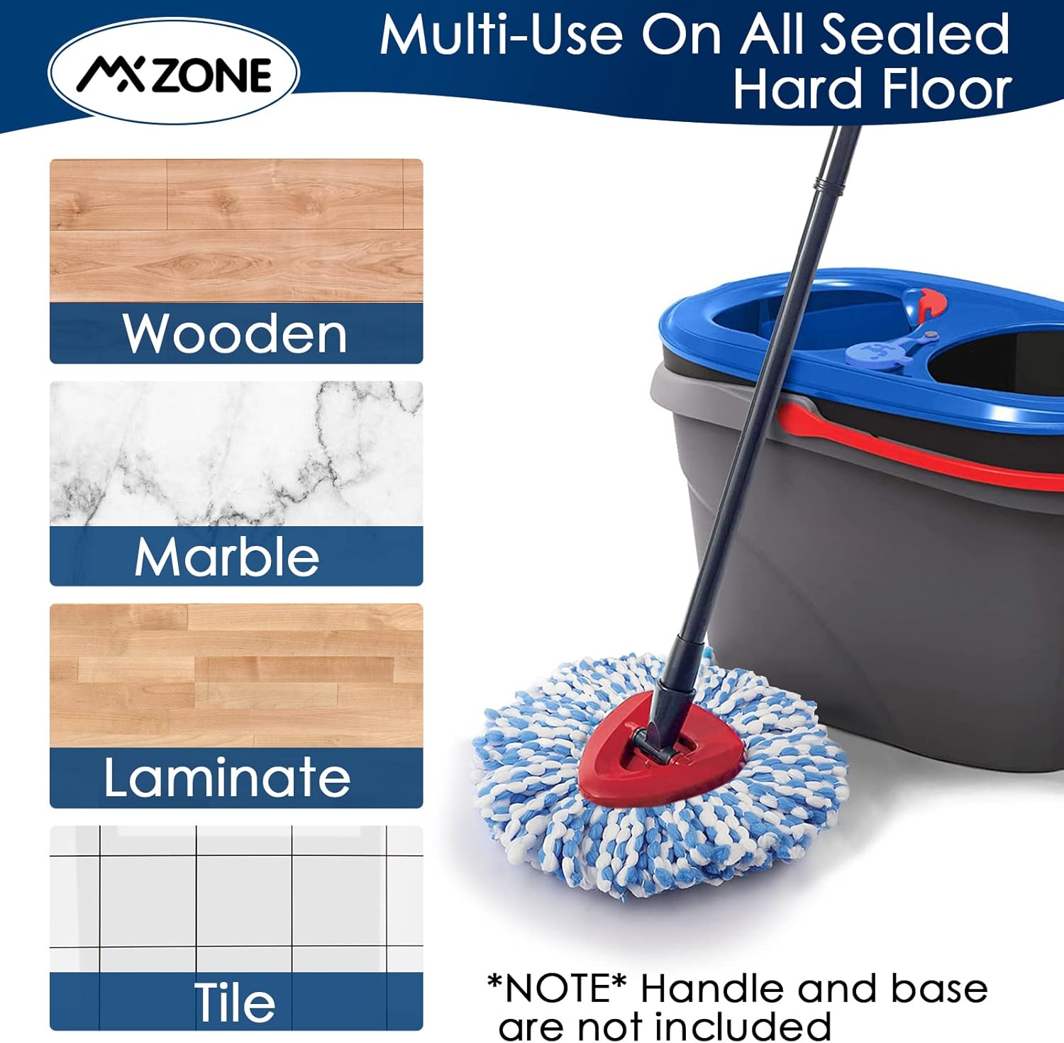MXZONE Spin Mop Replacement Heads 2 Pack