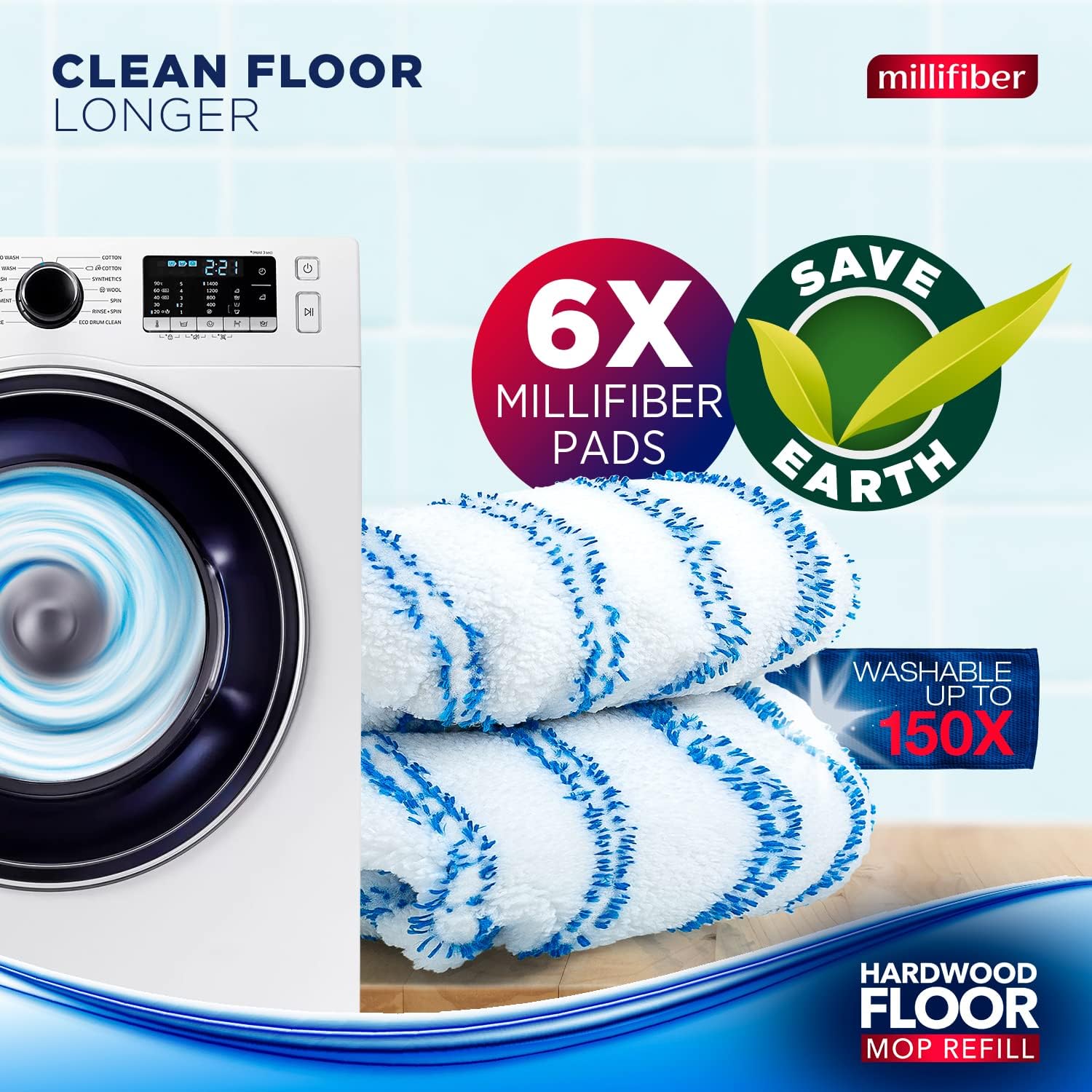 Millifiber Microfiber Mop Refills 15x8 6-Pack