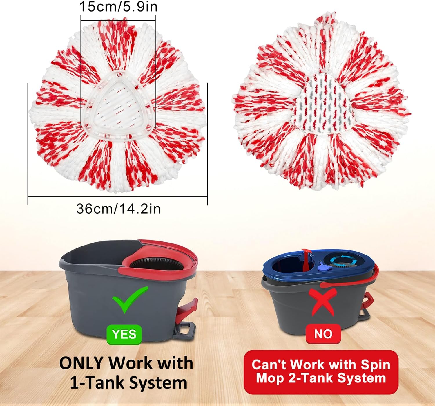 3 Pack Deep Clean Refill for Oceda EasyWring Spin Mop System