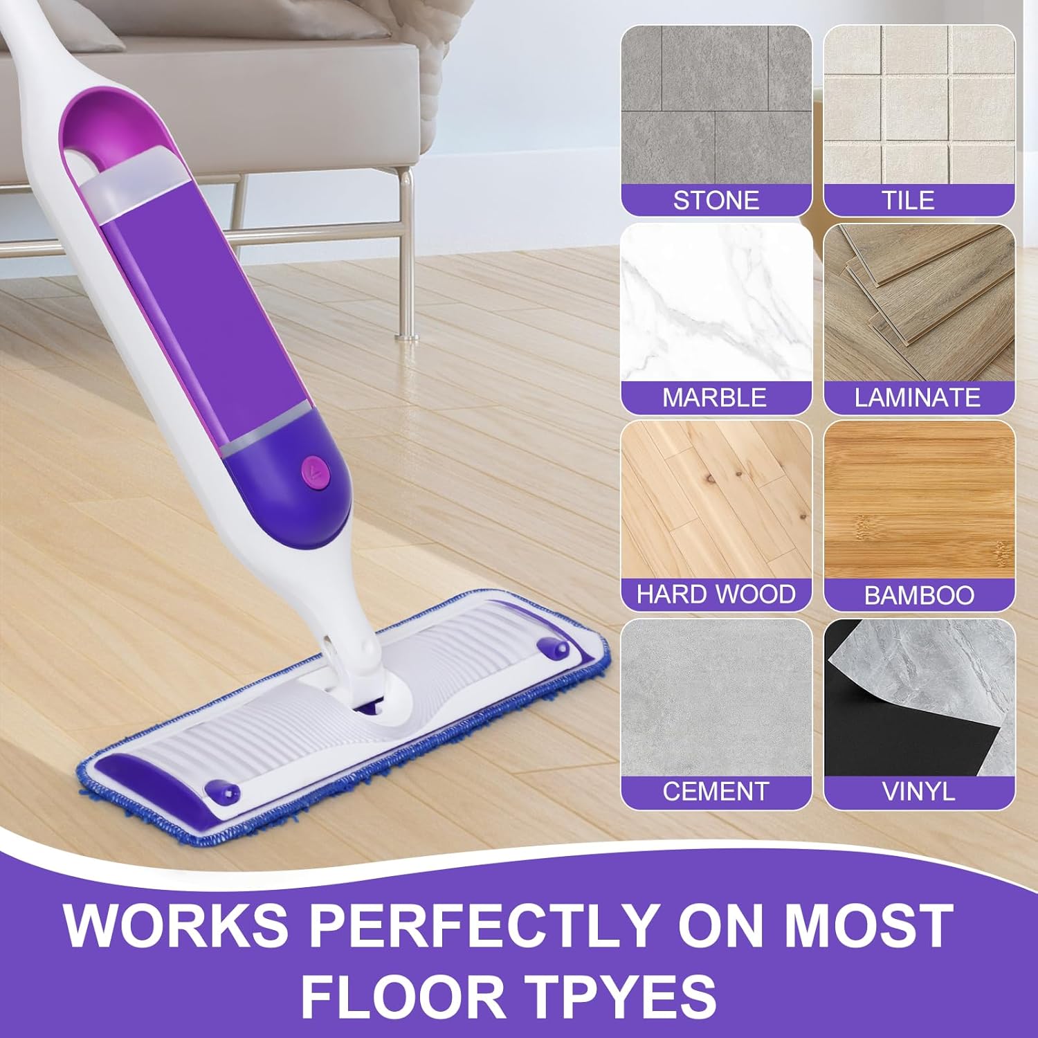 8 Pack Reusable Microfiber Mop Pads for Swiffer Power Mop 1