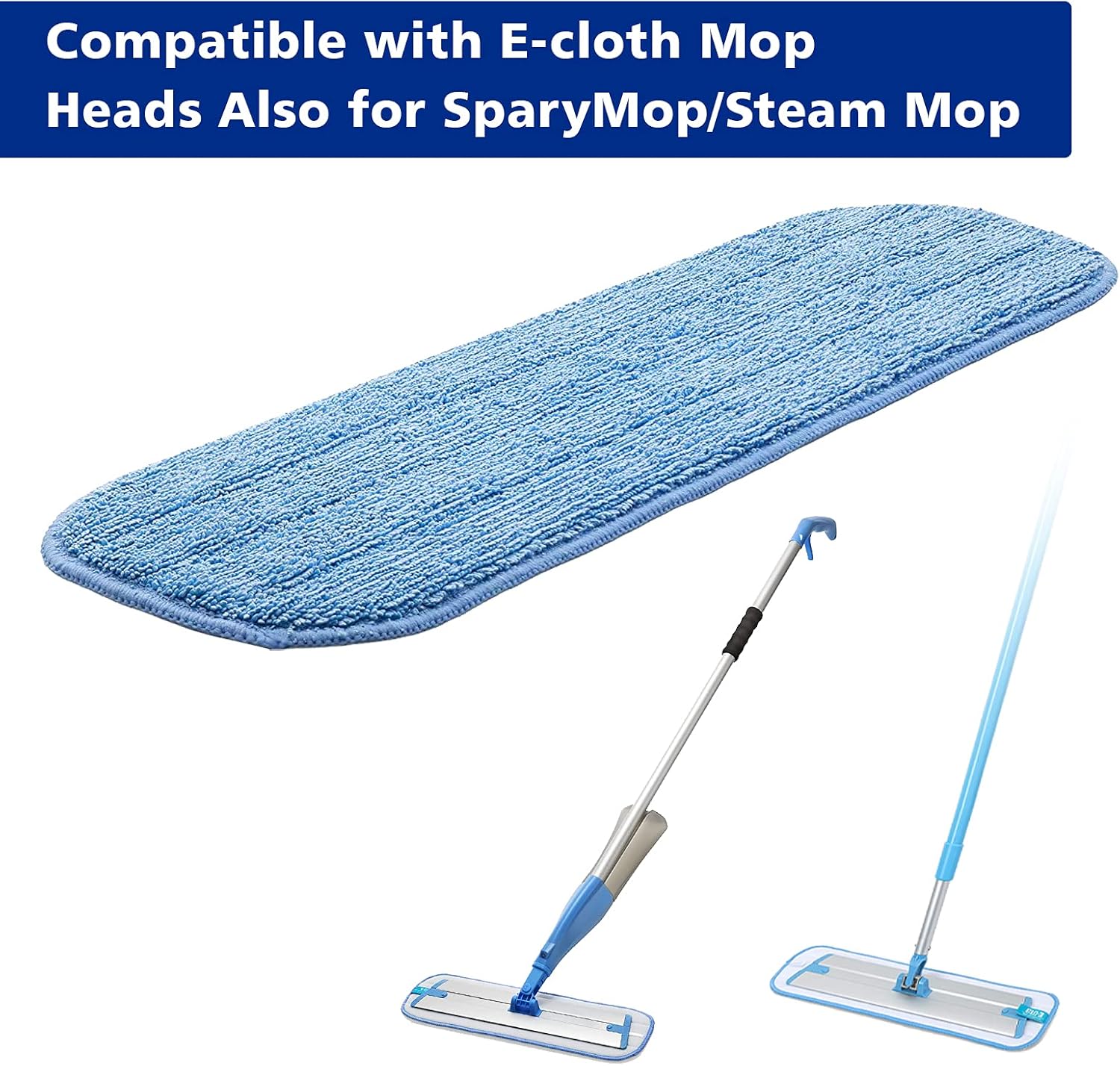 Pokin Washable Microfiber Mop Head Replacement 6Pack - Blue