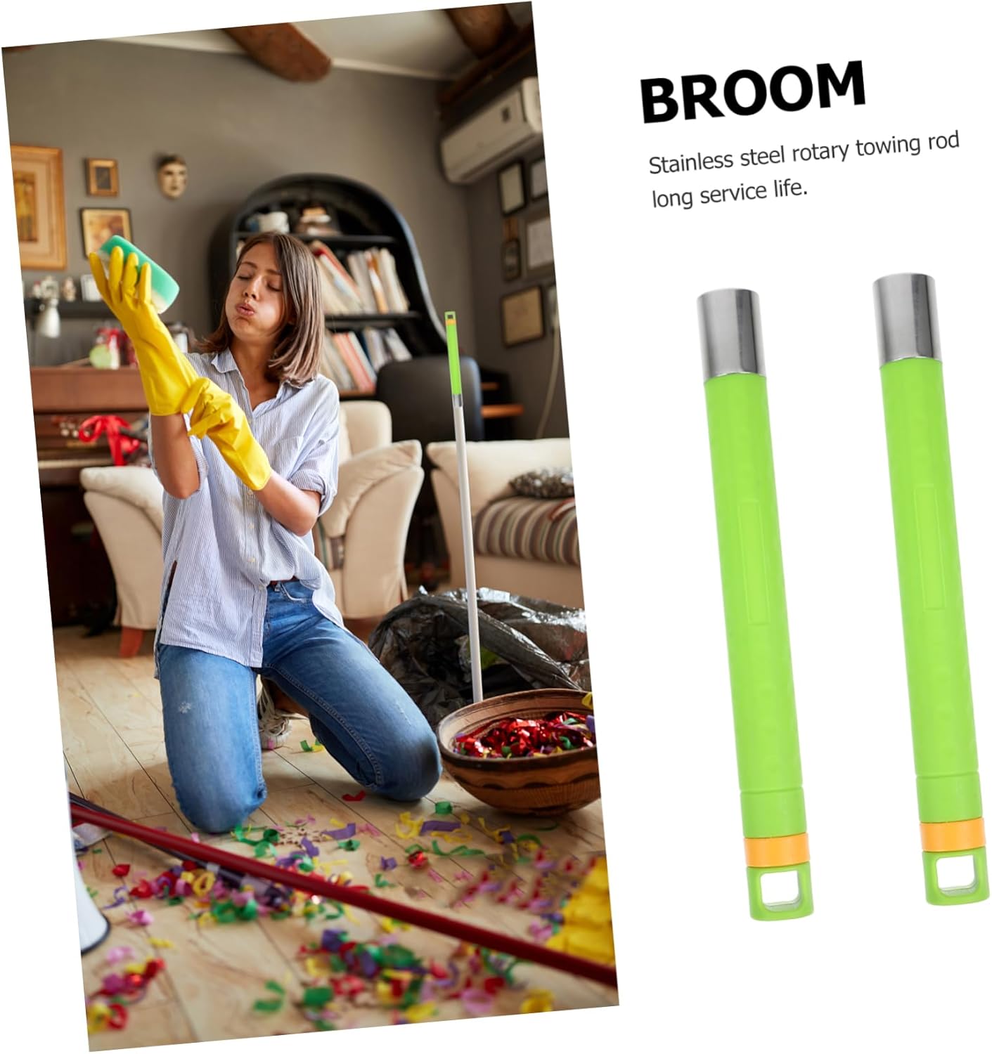 2pcs Mop Handle End Caps Grip Replacement for Broom and Dustpan