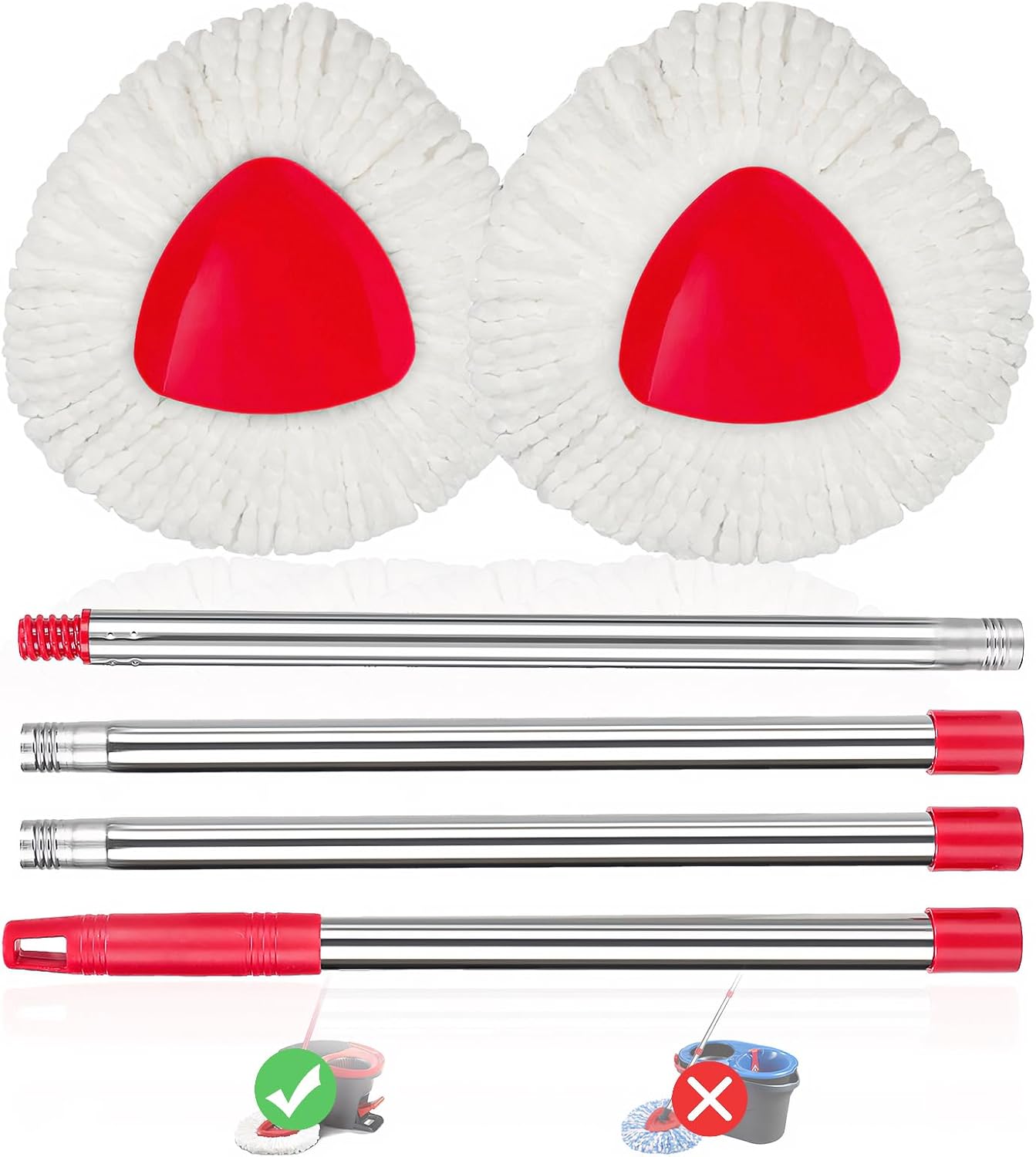 2 Pack Spin Mop Heads for Oceda EasyWring 1-Tank System