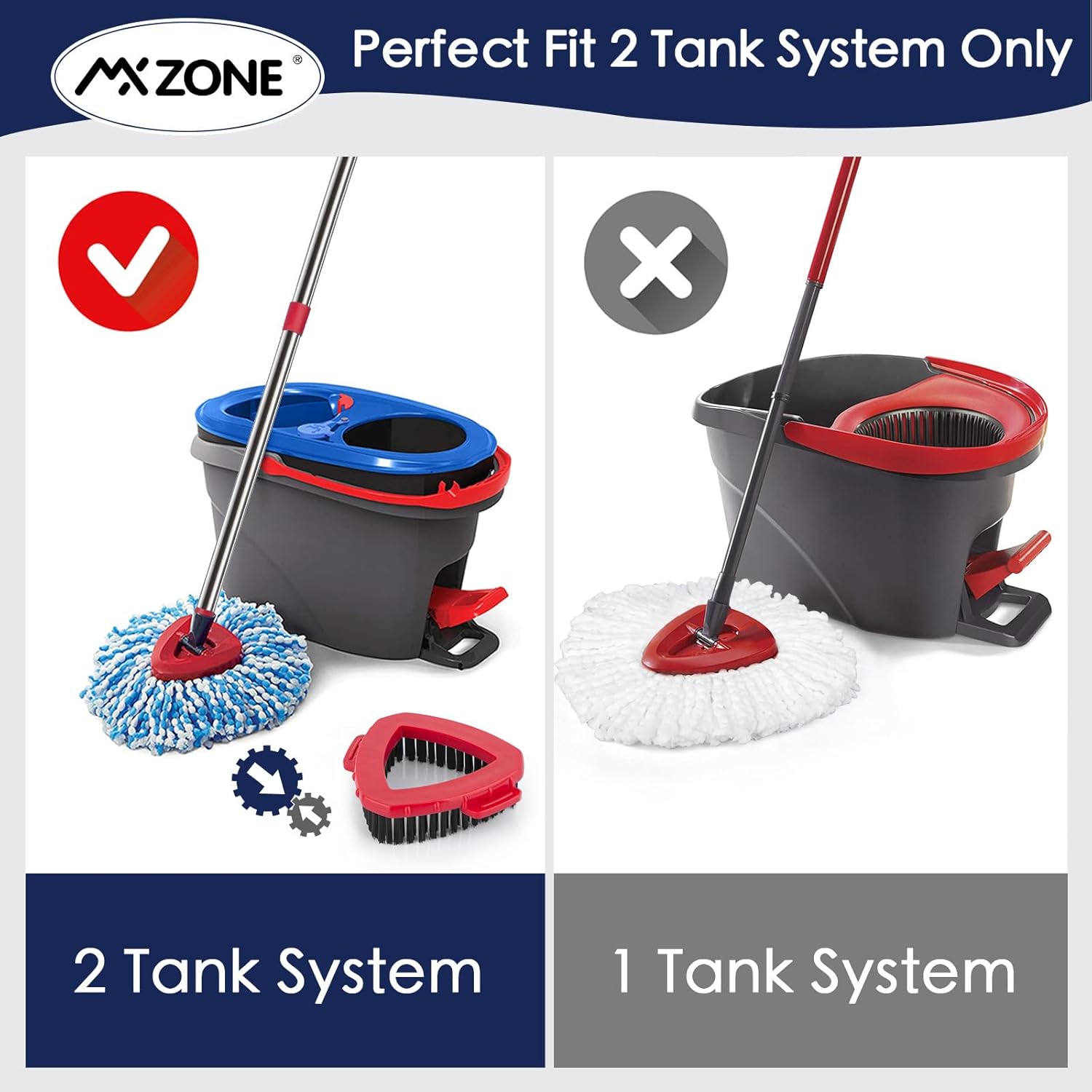MXZONE Spin Mop Replacement Heads Set