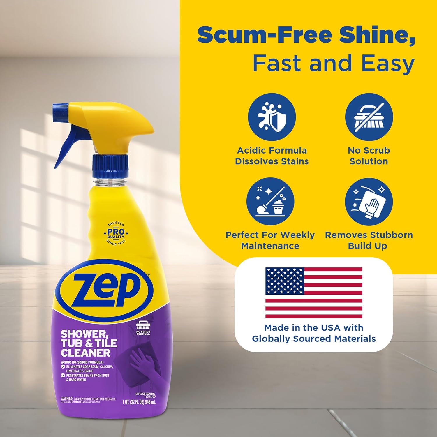 Zep Multipurpose Bathroom Cleaner - 32 oz Case of 12