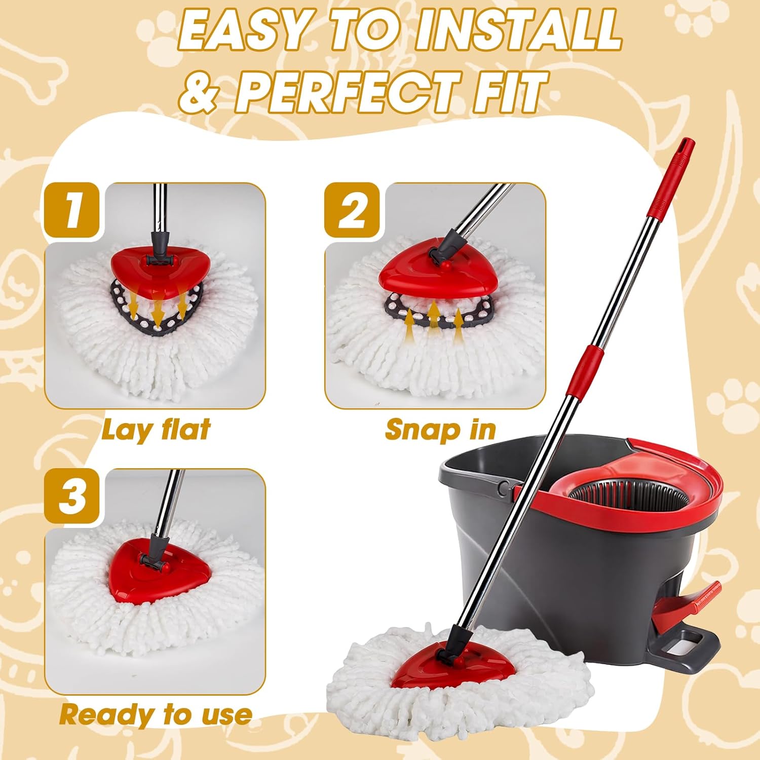 20Pack APOCHON Spin Mop Replacement Heads