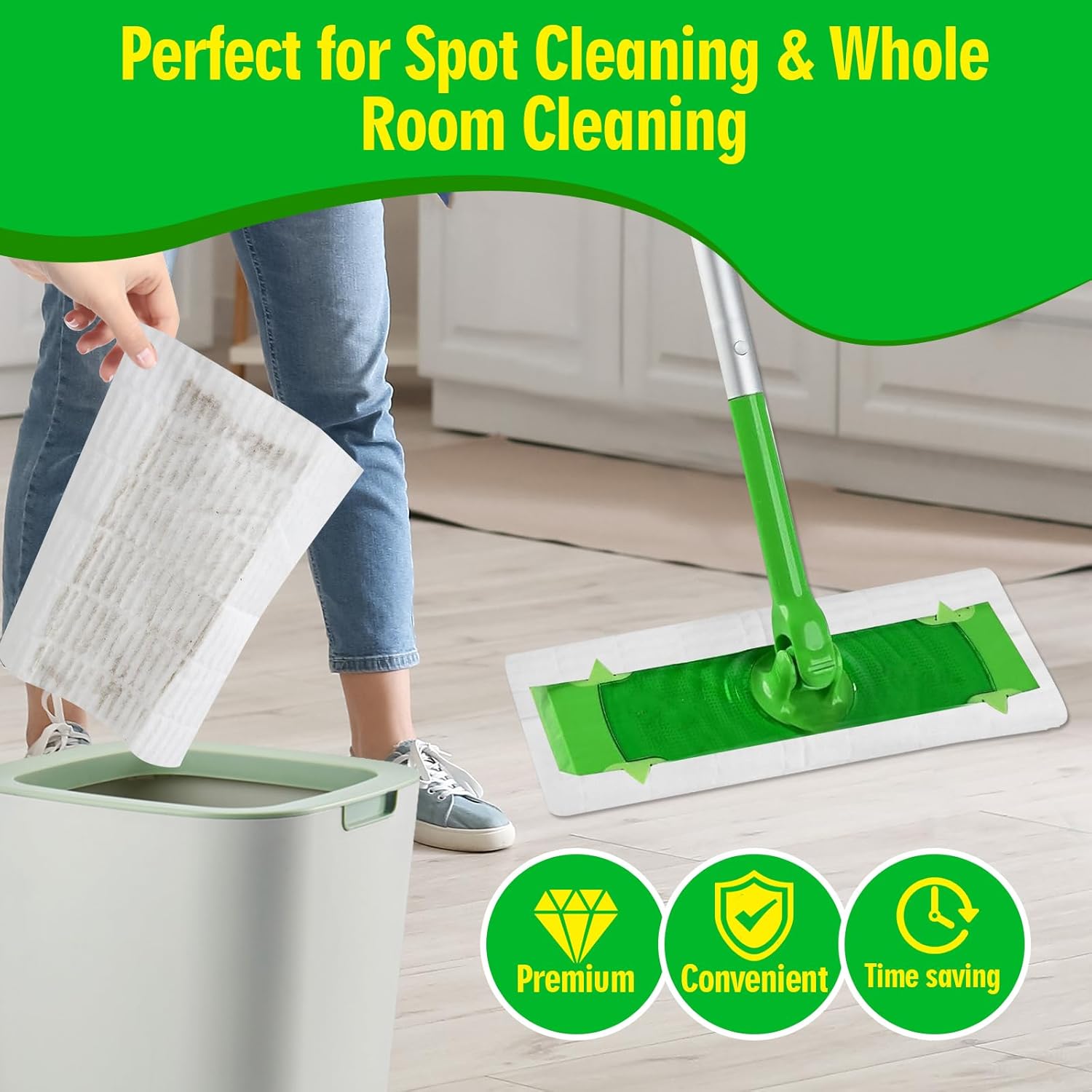 FURCIELOS Dry Sweeping Cloths for Swiffer 180 Count Refill Pack 1