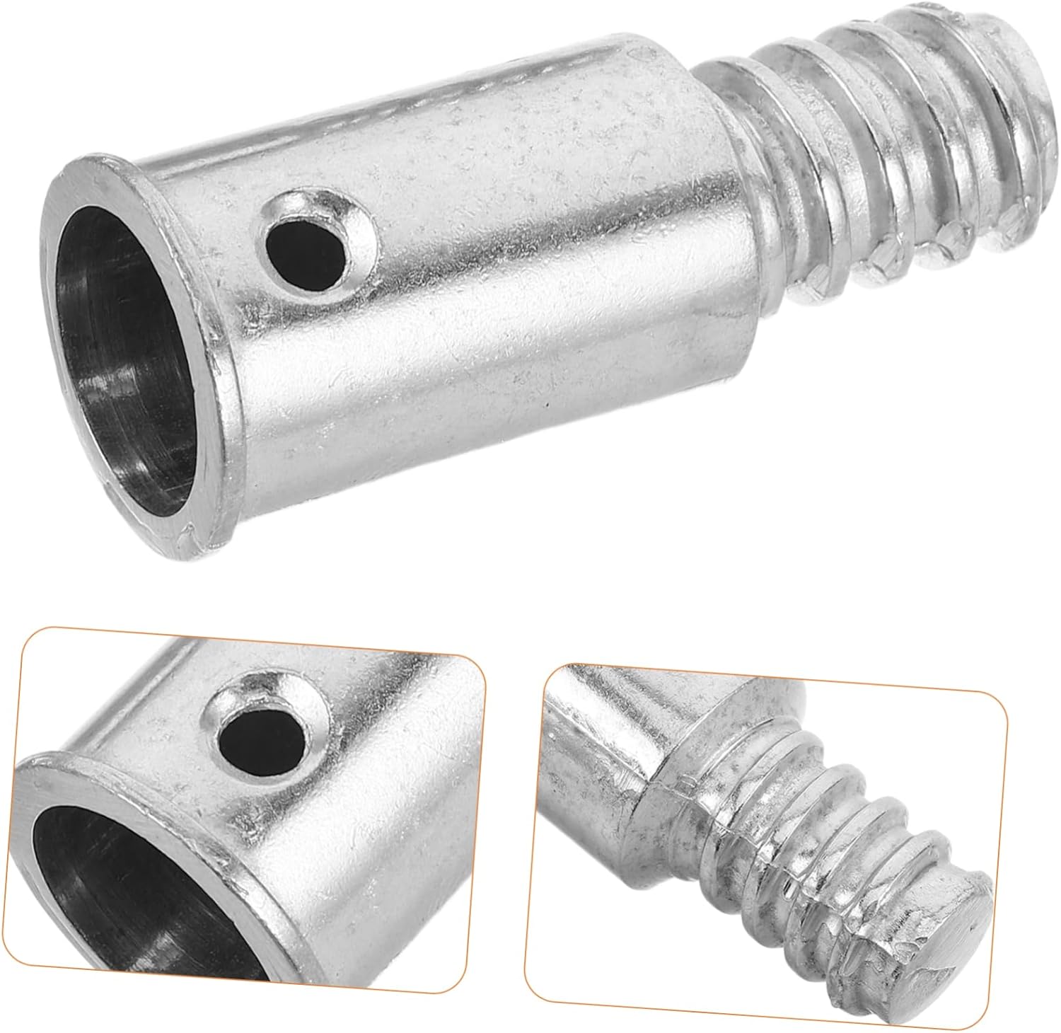 2Pcs Metal Mop Handle Threaded Adapter for Brooms and Mops