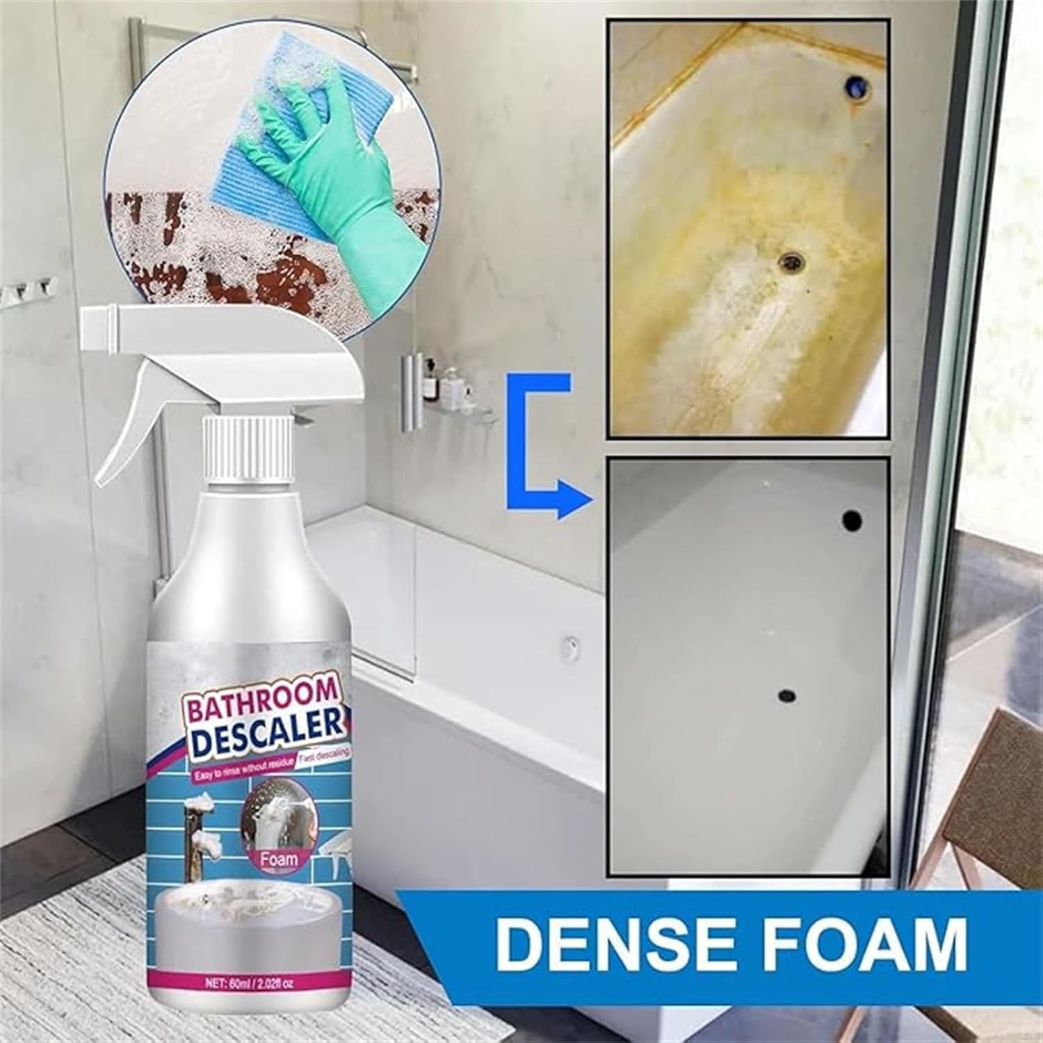 LIJIFENG Multipurpose Bathroom Foam Cleaner Spray 3pcs