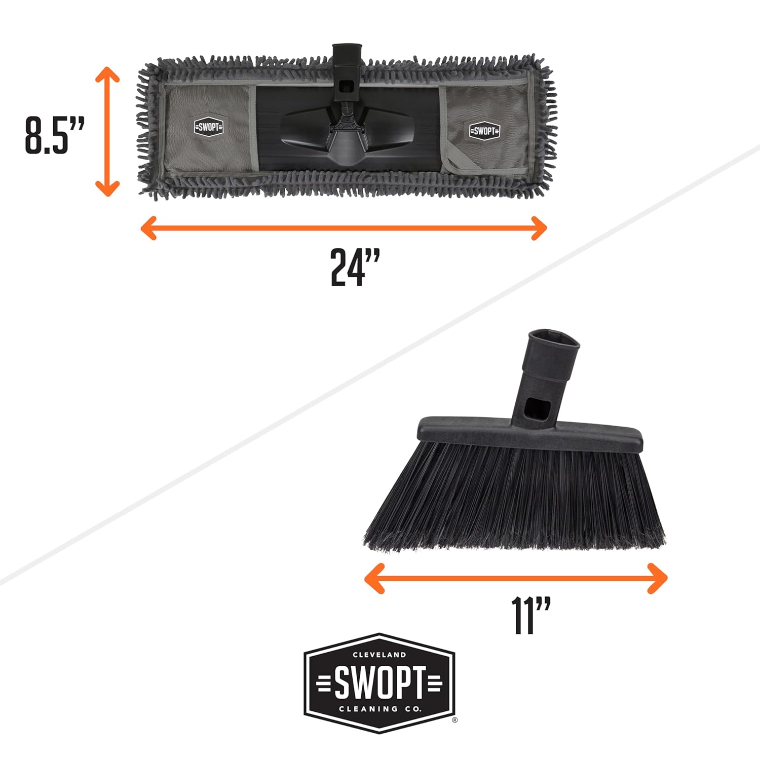 SWOPT 24 Microfiber Dust Mop with Interchangeable Handles