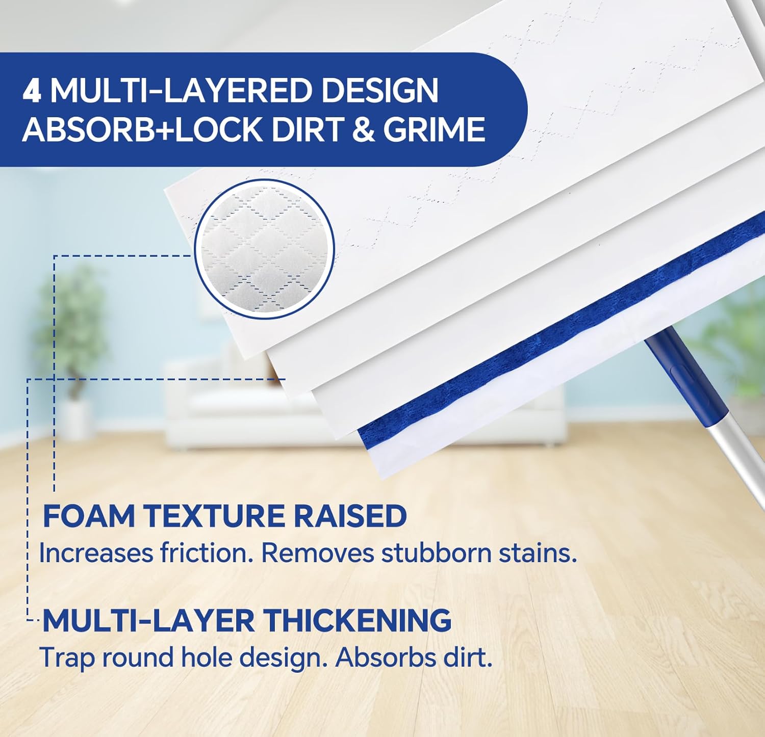 DOCXCDO 60-Pack Ultrathick Microfiber Mop Pads Refills