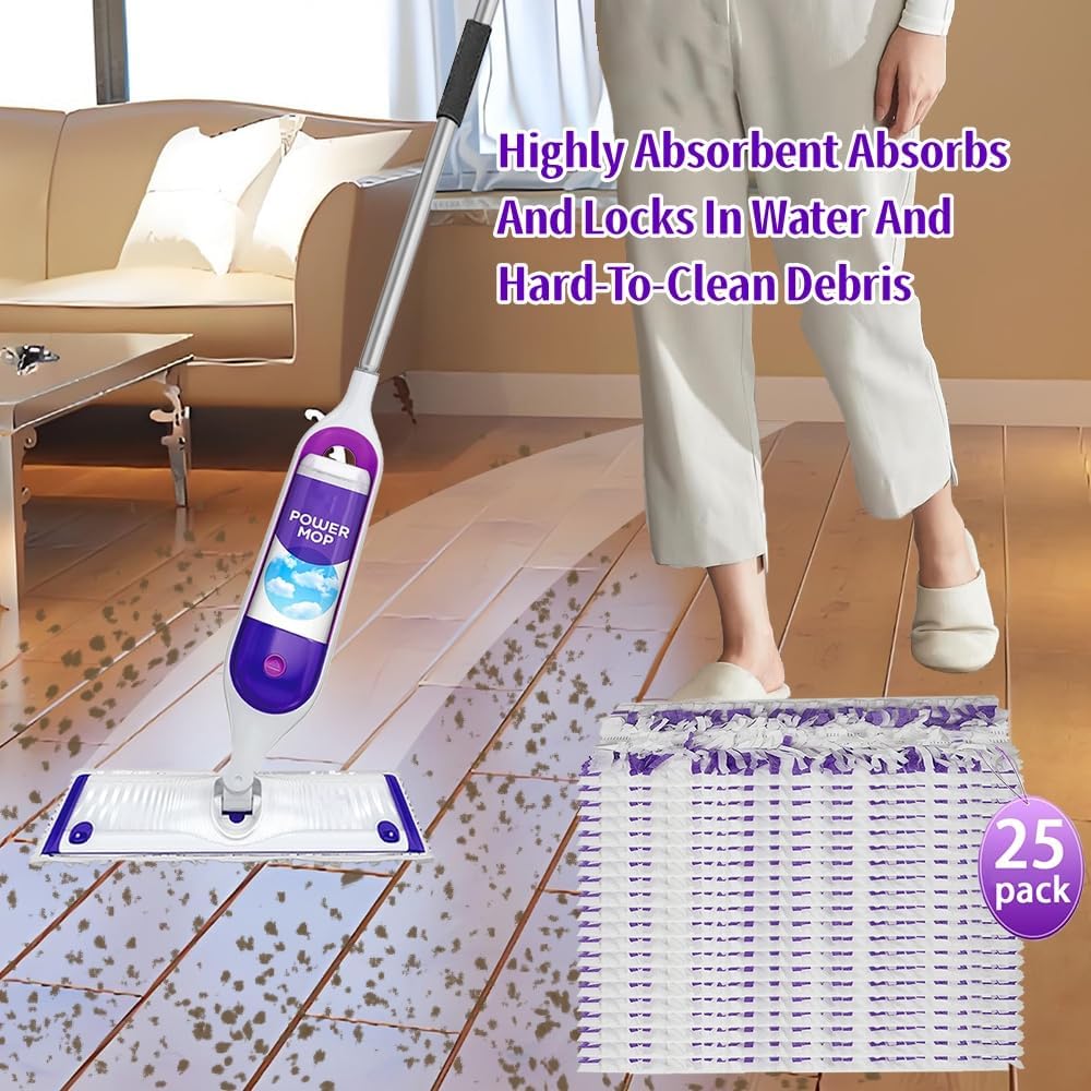 Disposable Mop Pads for S-wiff-er PowerMop 25 Count Refills
