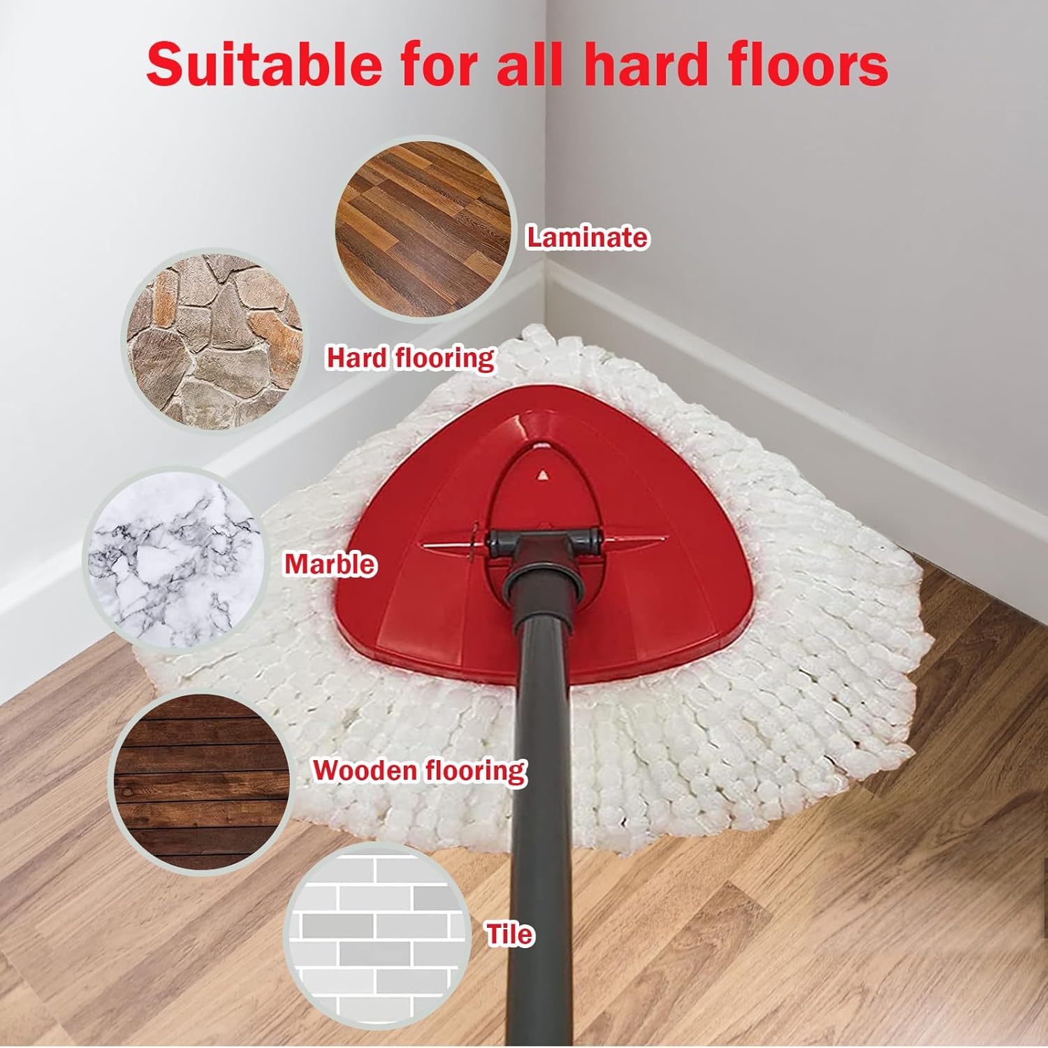 FOOKCIAN Spin Mop Refill Head - Microfiber Deep Clean Machine Washable