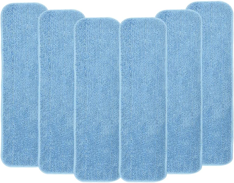 Layers 6 Pack 18inch Microfiber Mop Pads - Reusable Washable Replacement