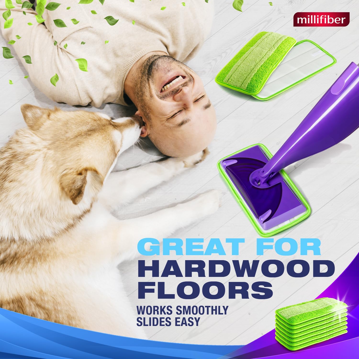 Millifiber Reusable Mop Pads 4 Pack - Eco-Friendly Swiffer WetJet Refill