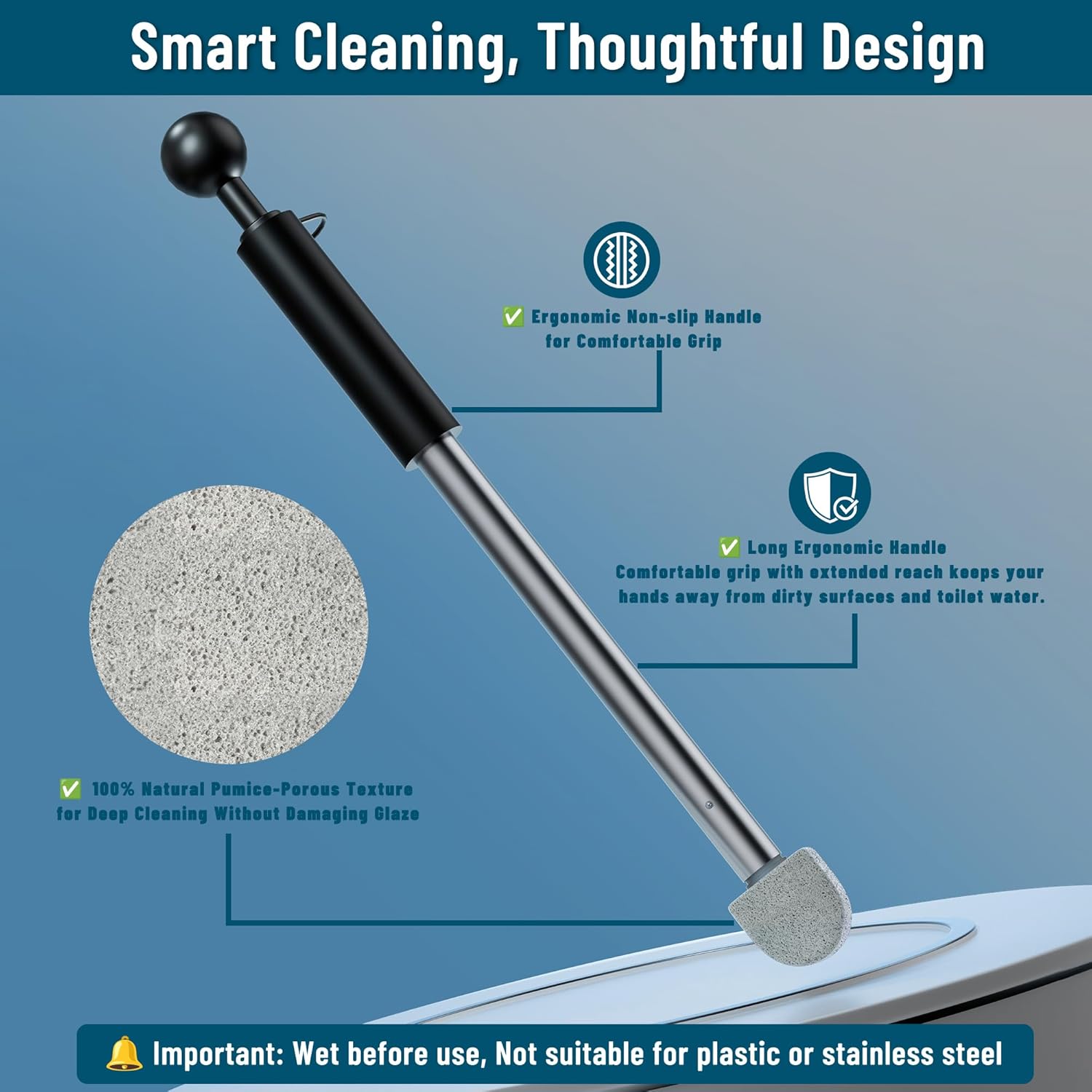 Yingmore 2025 Pumice Toilet Cleaner with Handle