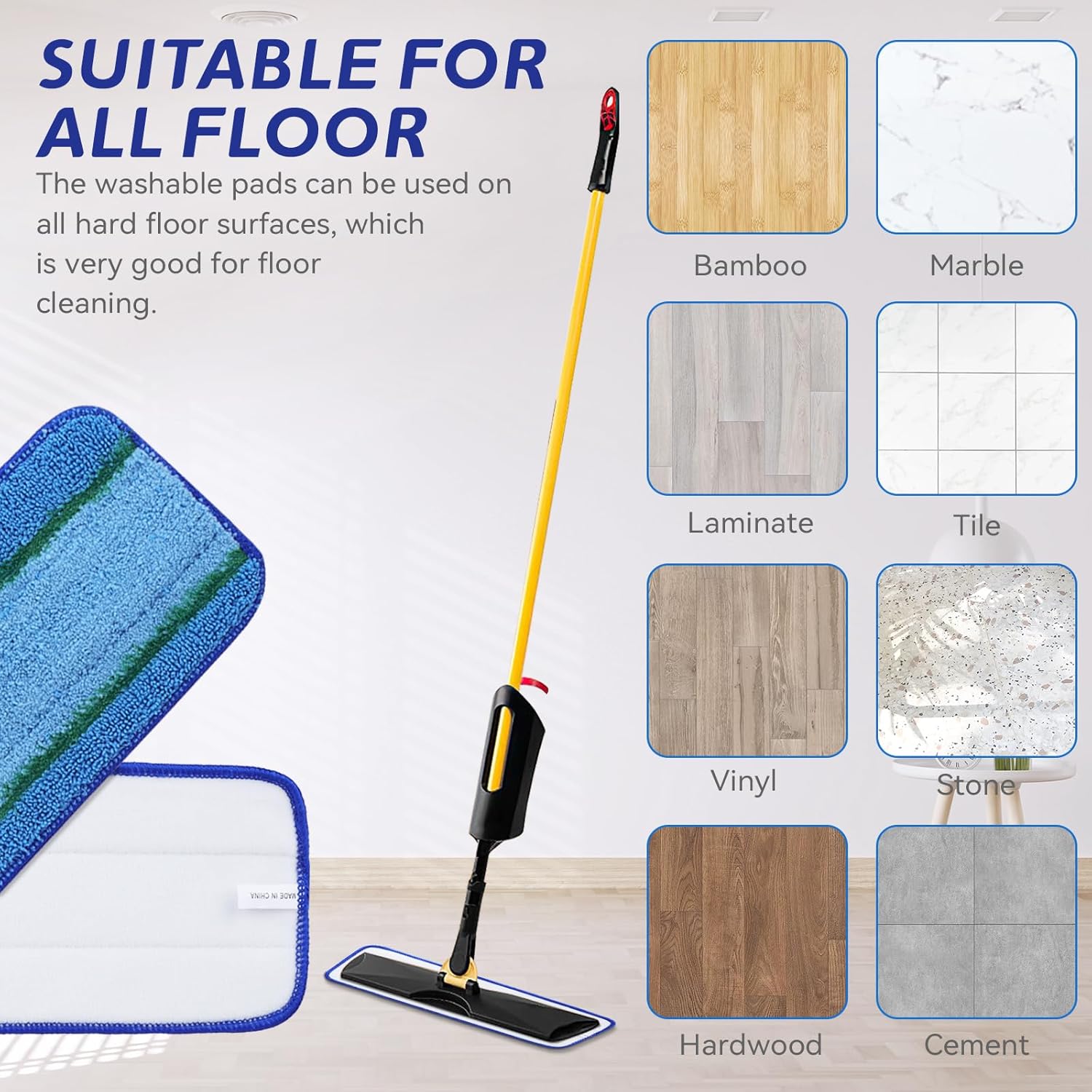 Upgraded Microfiber Mop Pads for Rubbermaid 18 Inch Mops 8 Pack
