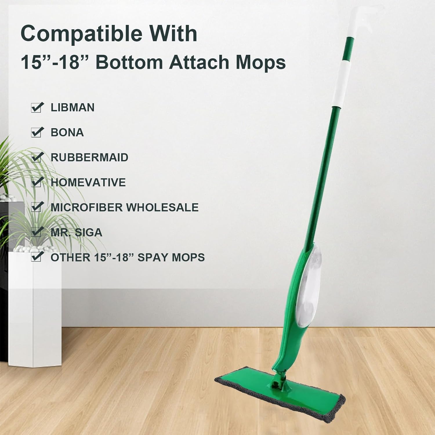18in Reusable Scrub Mop Pads - 8 Pack for Bona Rubbermaid Libman Mops