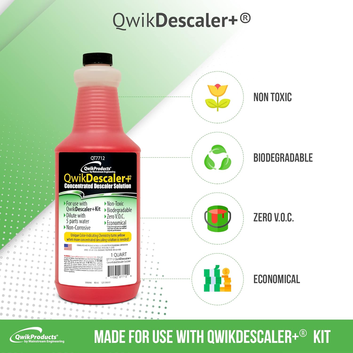 QwikDescaler 1 Quart Descaler Solution for Tankless Heaters
