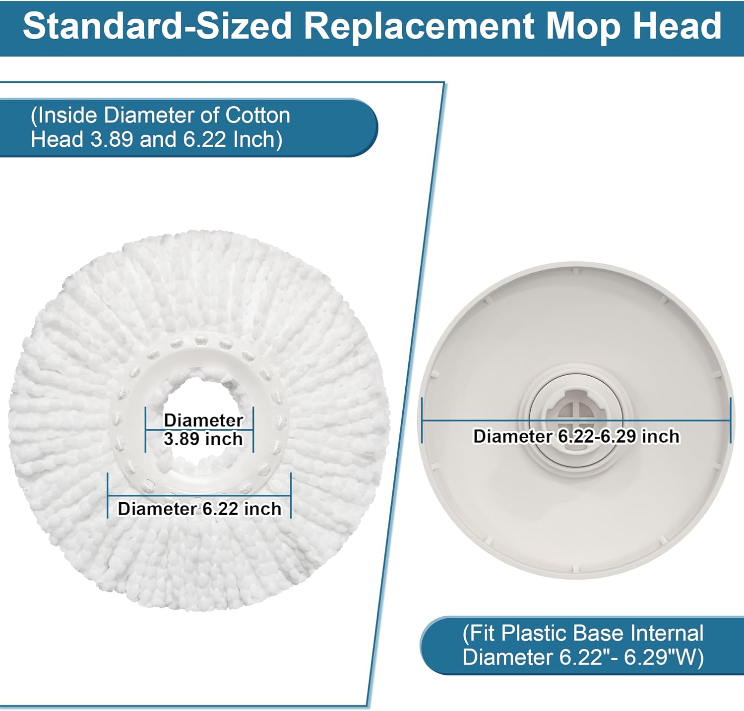 6 Pack Mop Head Replacements for RinseWise and FunClean Spin Mops