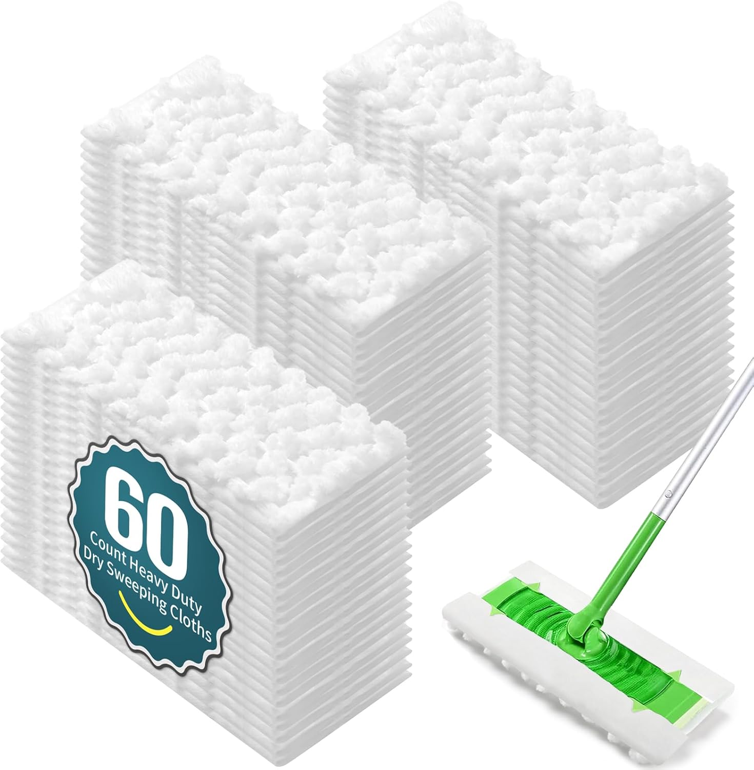 FURCIELOS 60 Count Swiffer Dry Pads Refills