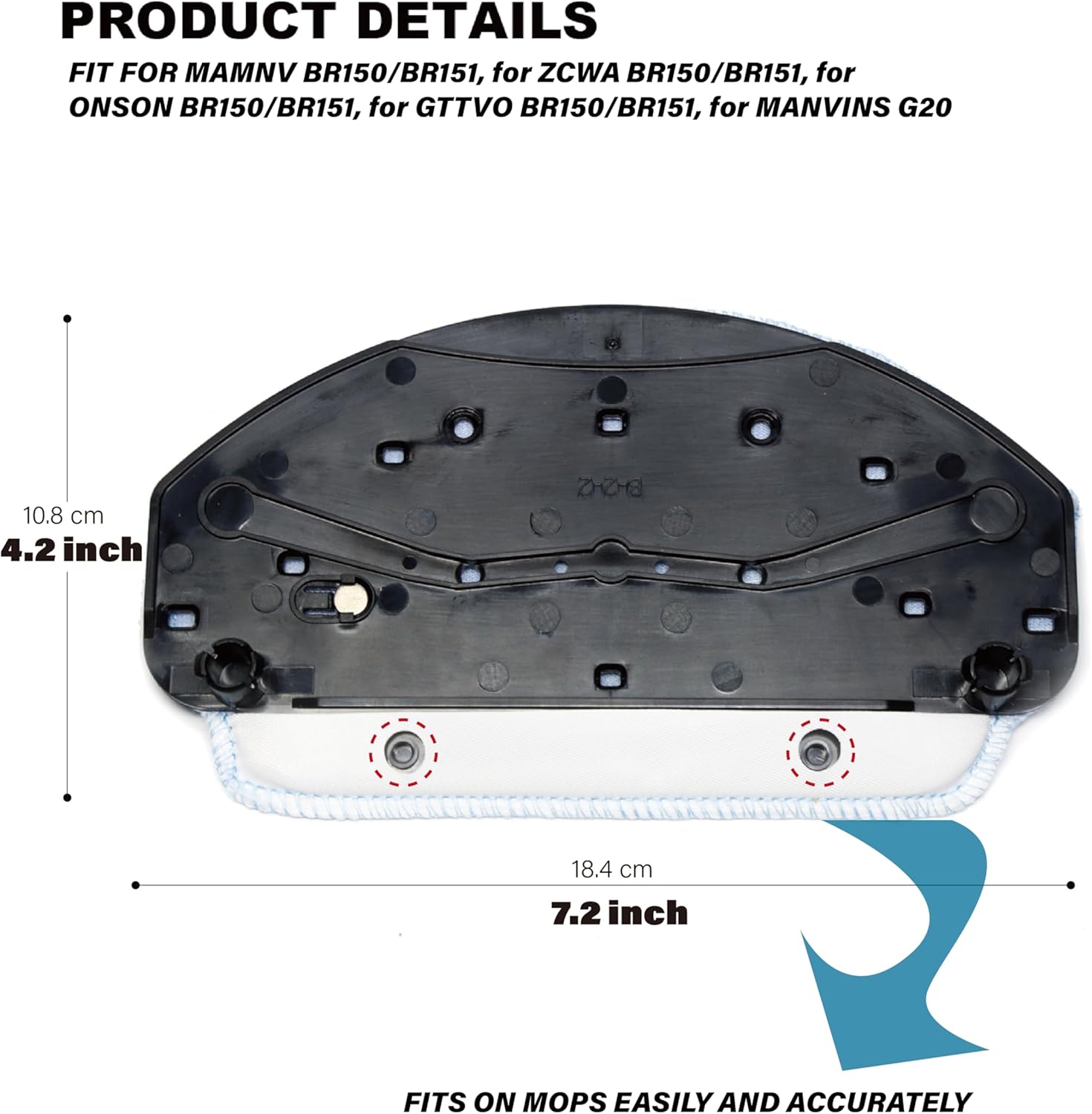 Robot Vacuum Mop Pad Replacement Kit for Multiple Models