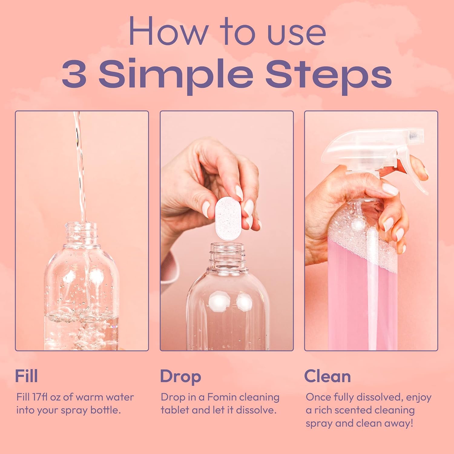 FOMIN Bathroom Cleaner Tablets 6 Pack - Magnolia Grapefruit