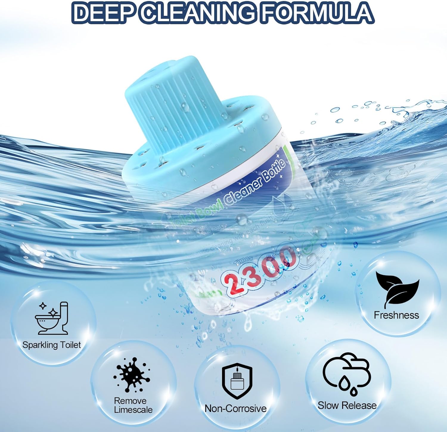 Msvvko Toilet Bowl Cleaner Tablets in Bottles 6 Pack 2300 Flushes Each