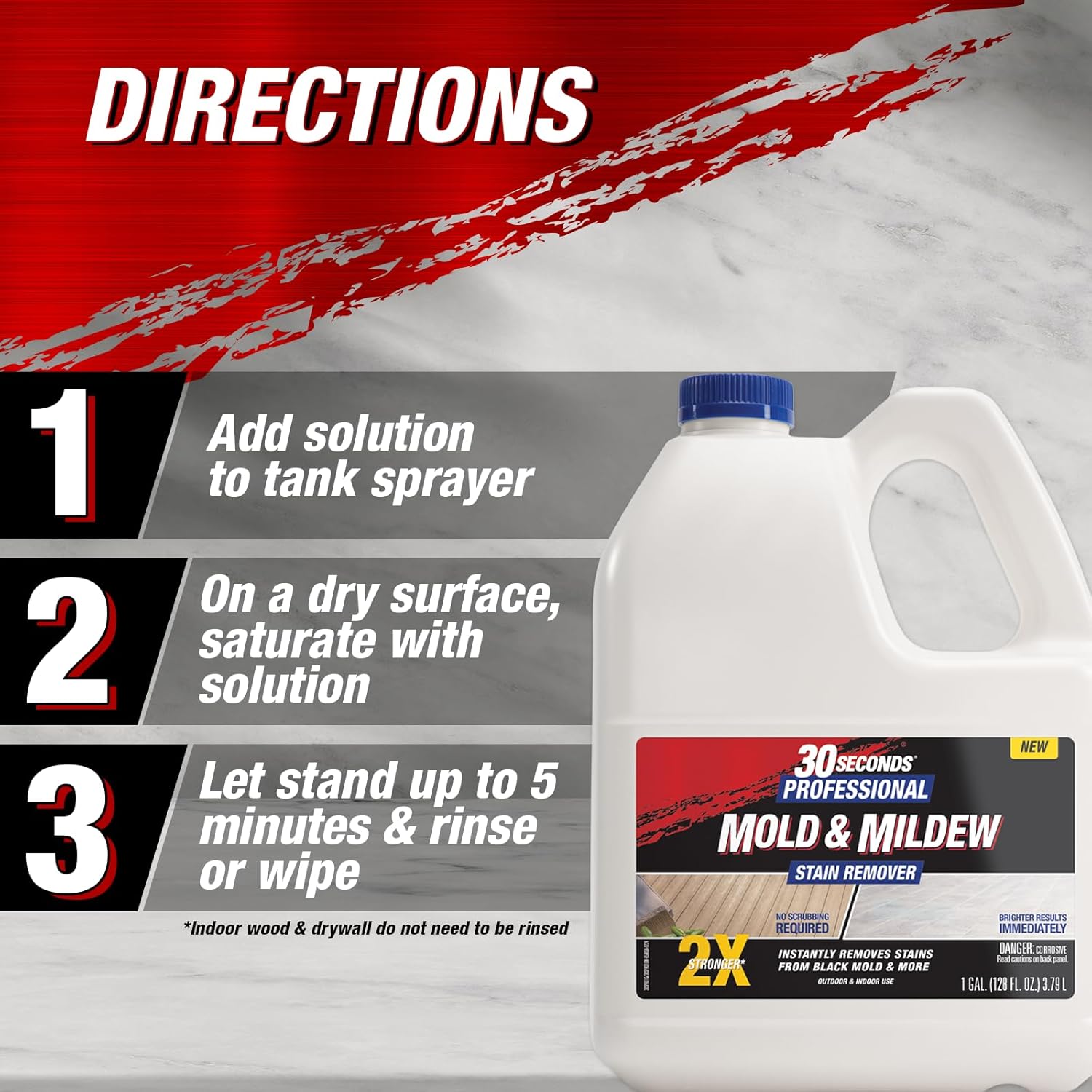 30 SECONDS Pro Mold Mildew Remover 1 Gallon 4 Pack