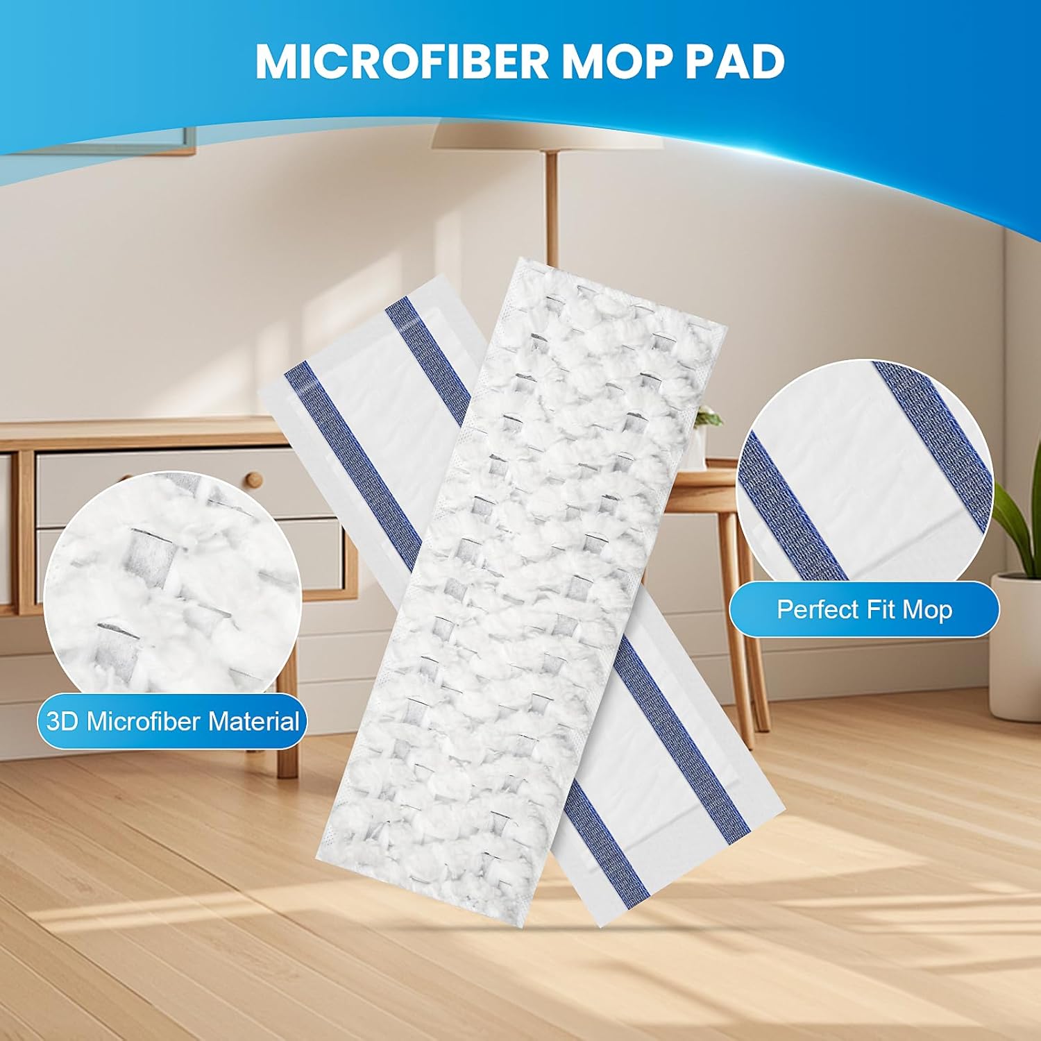 50 Pack Disposable Microfiber Mop Pads for Bona Mop Series