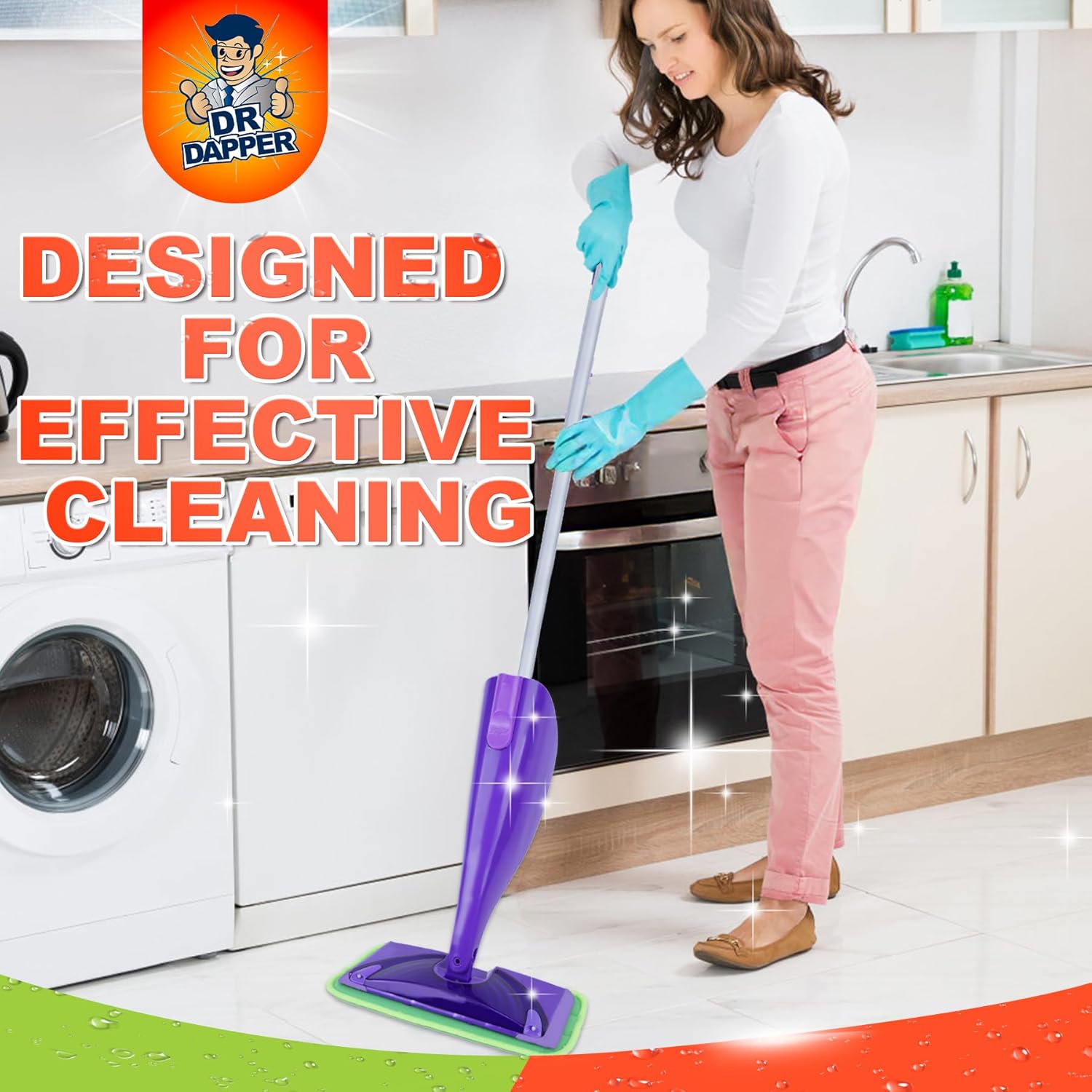 DR DAPPER Reusable Mop Pad Refills 4 Pack