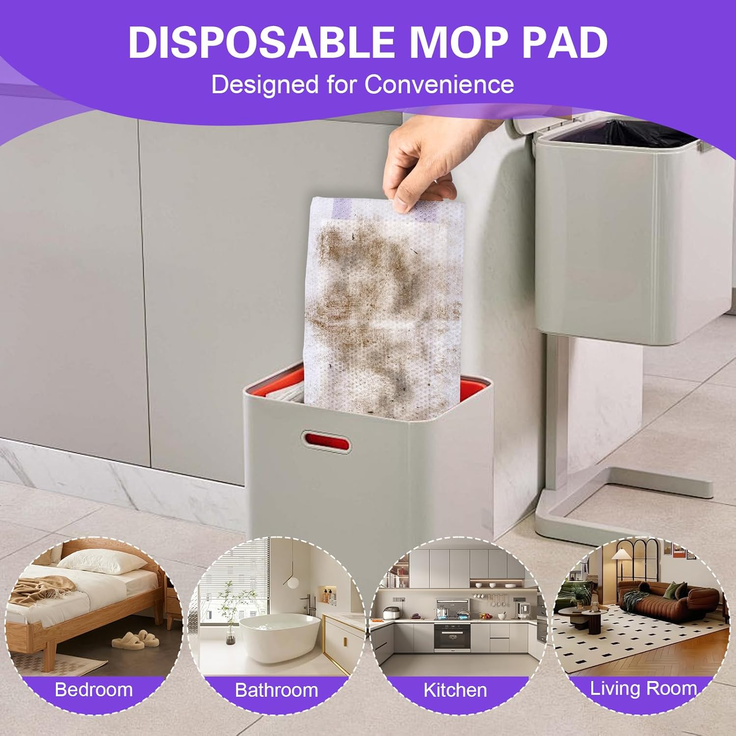 100 Pack Mop Pads Refills for Swiffer WetJet