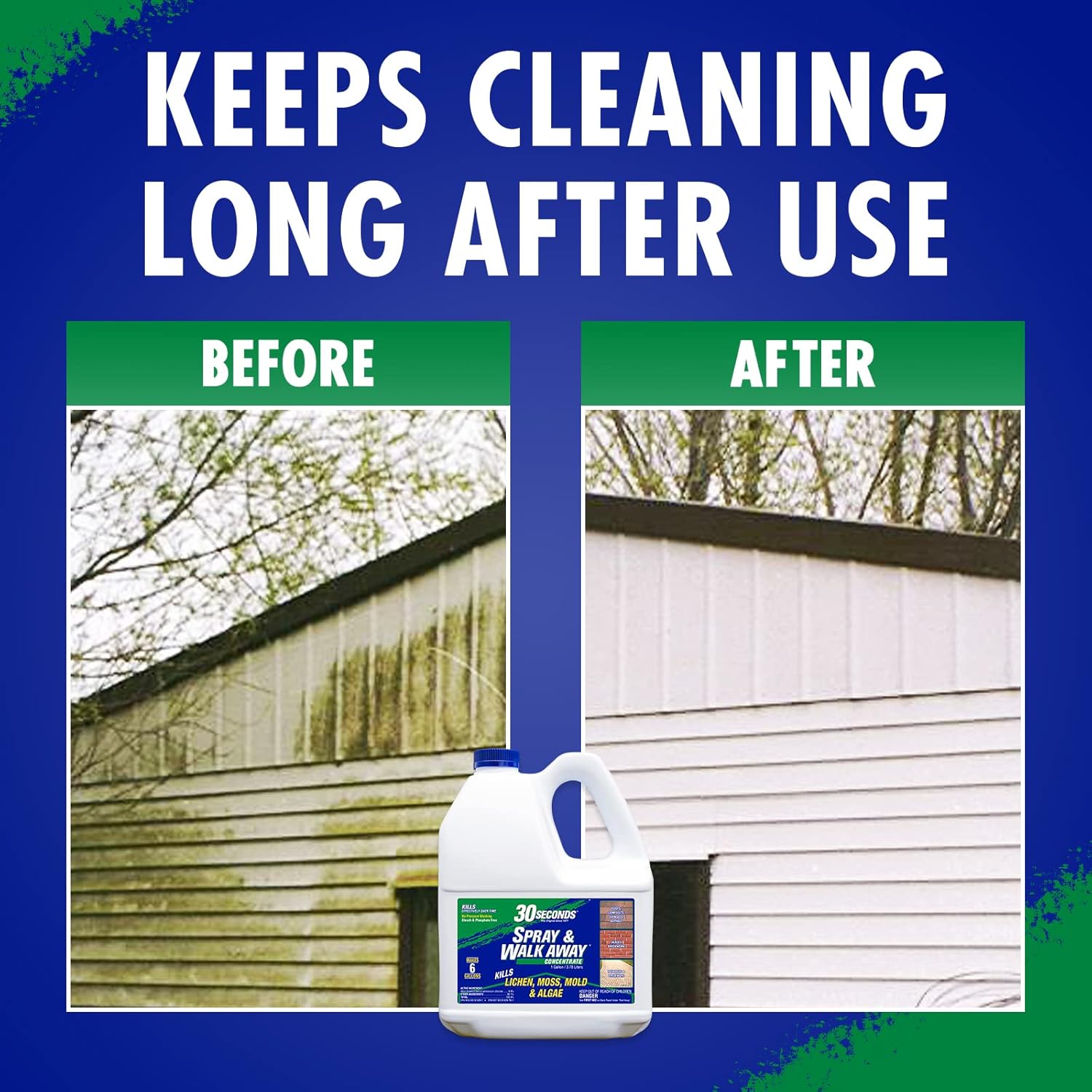 30 SECONDS Outdoor Cleaner Concentrate for Mold Mildew Algae Lichen