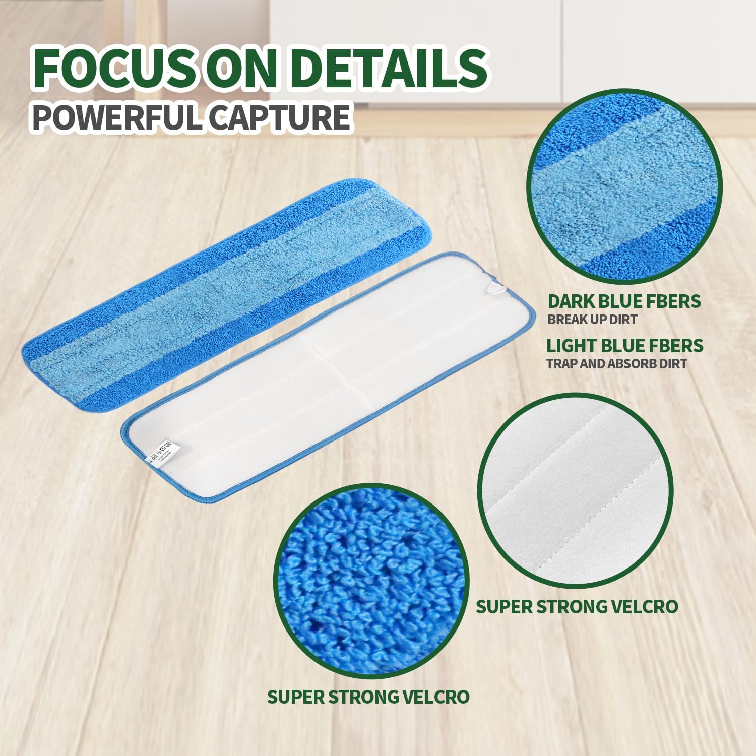 6 Pack Microfiber Cleaning Pads for Bona Mop